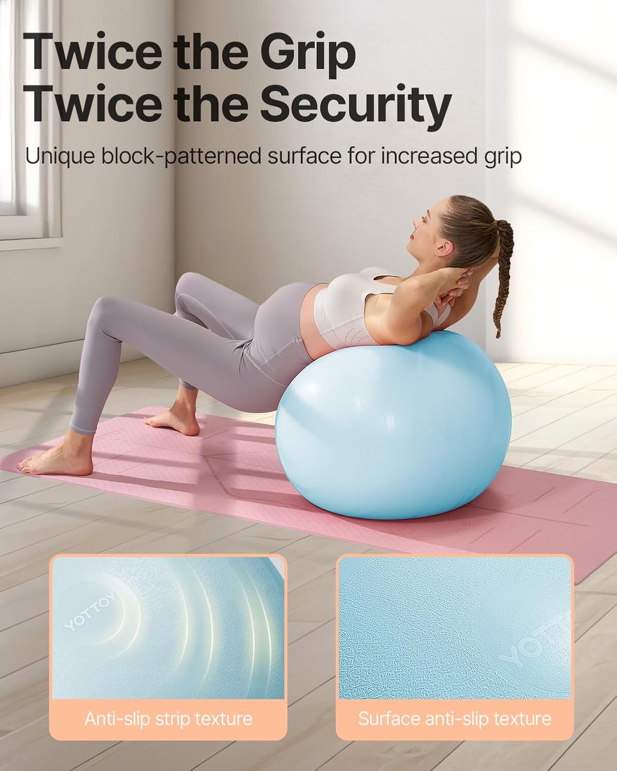 YOTTOY Pregnancy Ball - 1.8mm Thick Birthing Ball for Maternity Physio and Birth Preparation, Yoga and Exercise for Pregnancy - Includes Pump