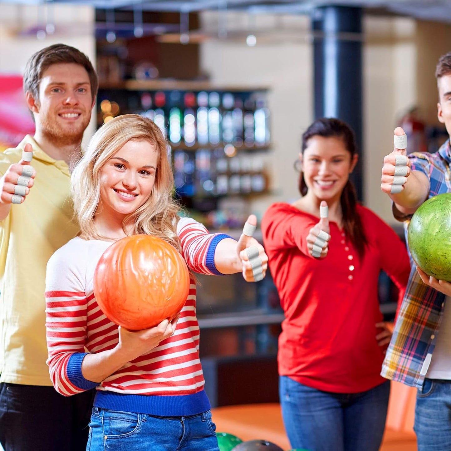 Chumia 80 Pcs White Bowling Tape Thumb Hole Insert Tape Finger Grip Pre Cut Bowling Insert Tape Protective Accessories for Bowlers Sport Workout, 0.98 x 2.36 Inches