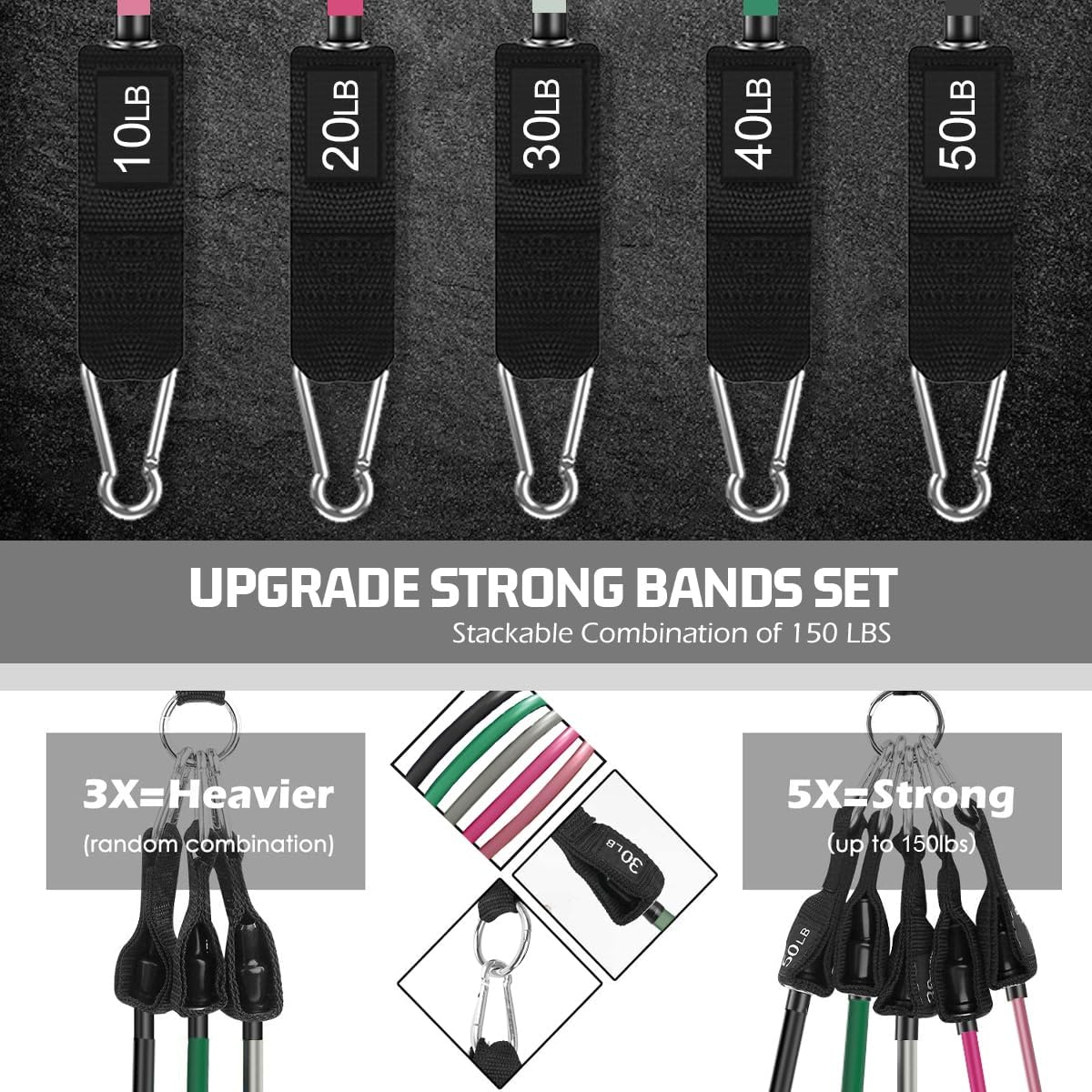 VEICK Resistance Bands, Exercise Bands, Workout Bands, Resistance Bands for Working Out with Handles for Men and Women, Exercising Bands for Fitness Weights Work Out at Home