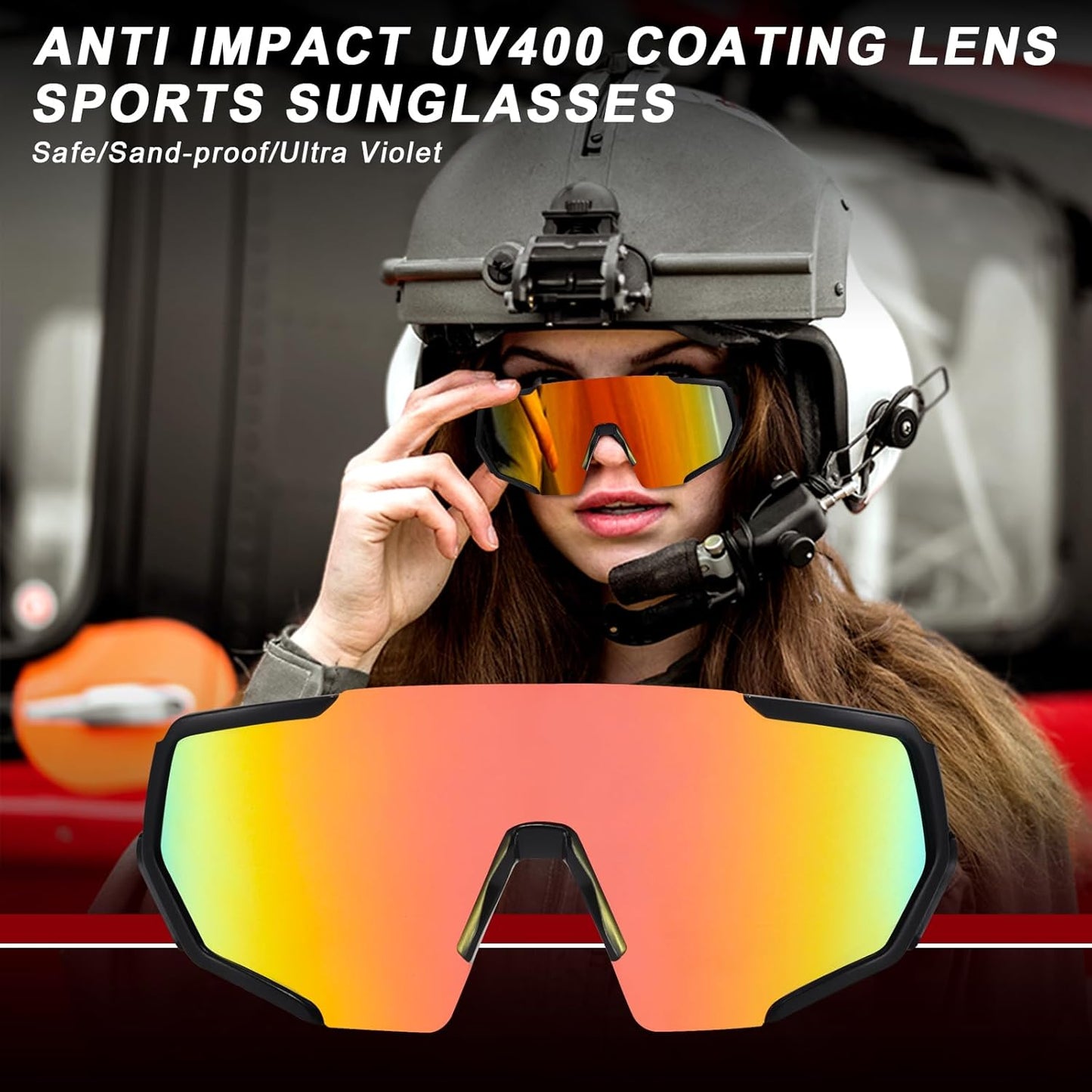 MALIDAK Sports Sunglasses for Mens Women Youth Baseball Sunglasses UV400 Protection Men Cycling Glasses