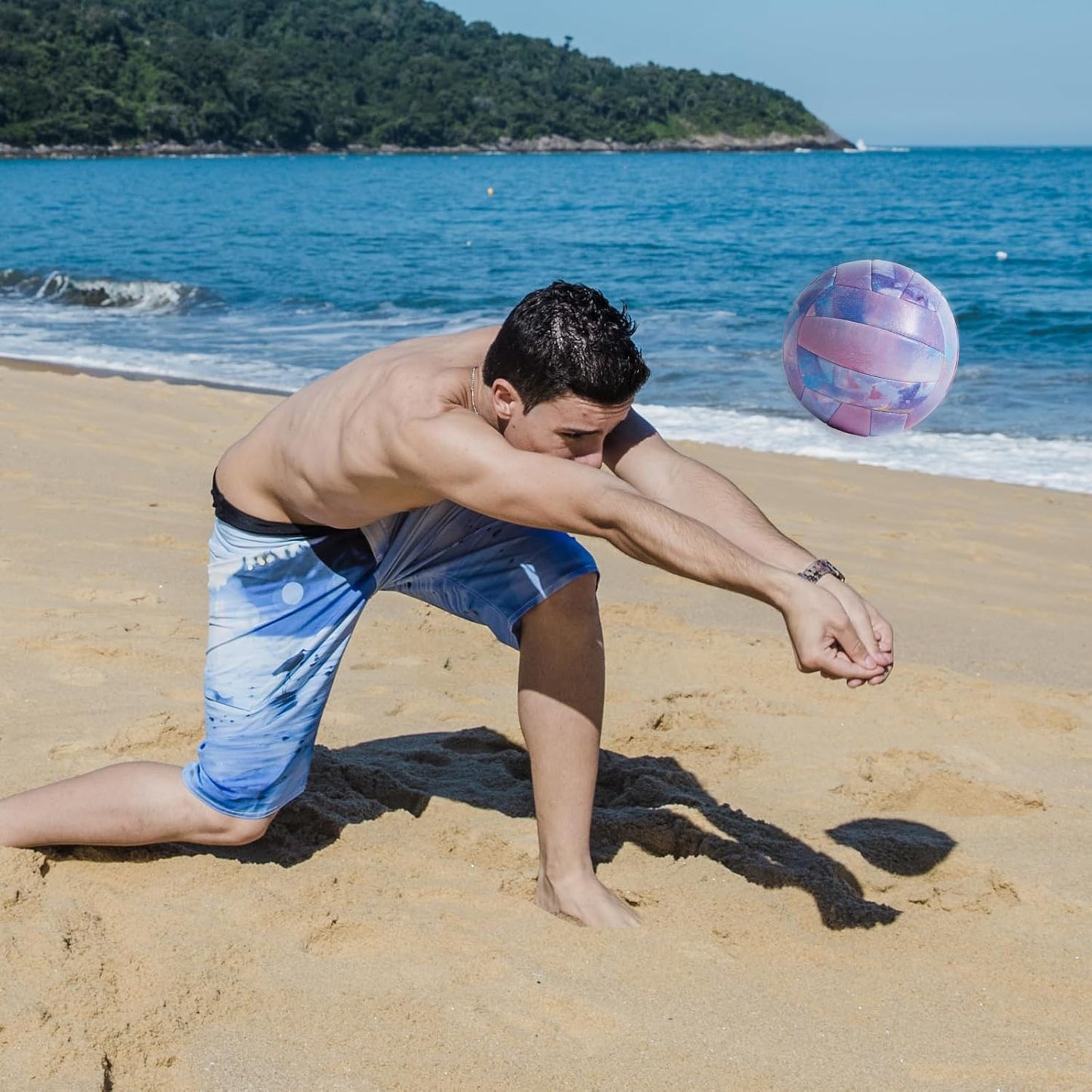 Volleyball Size 5 PU Leather Soft Indoor Outdoor Volleyballs Sports Training Game Play Ball for Beginner, Teenager, Adult, 8.2