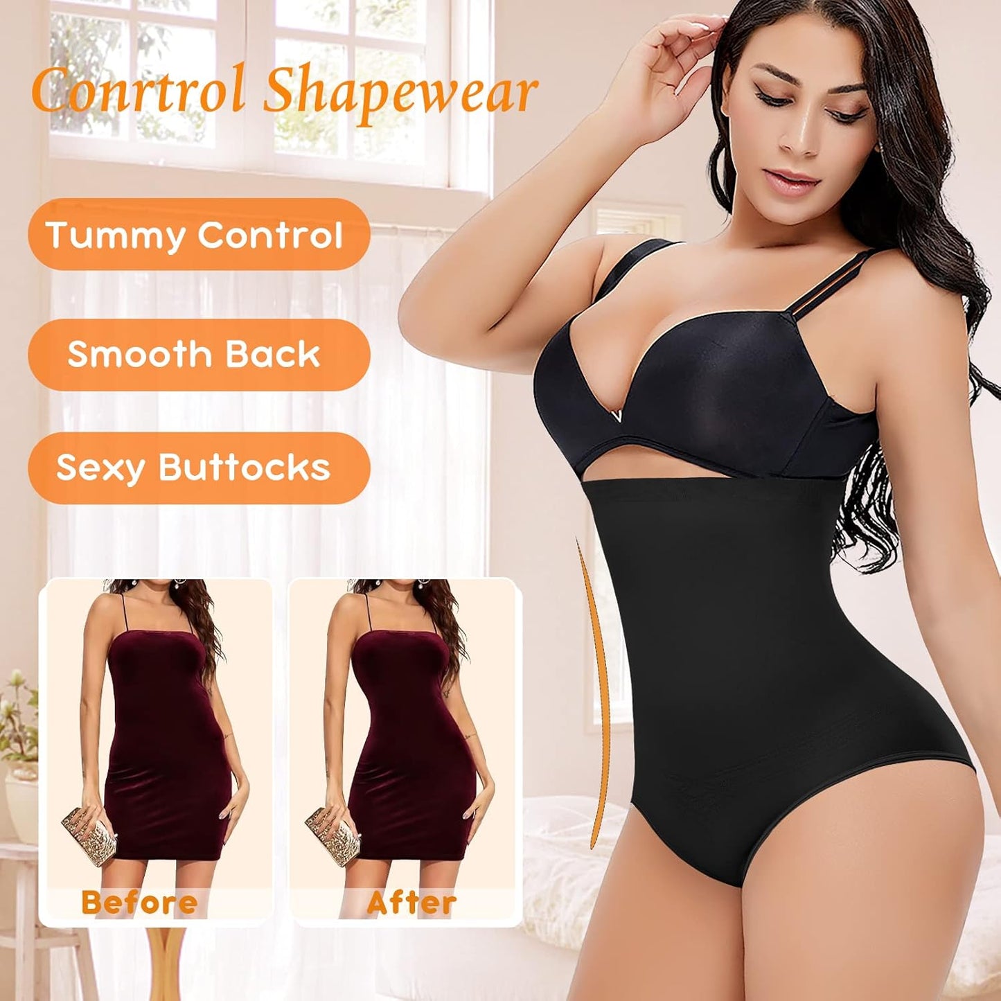 Tummy Control Shapewear Panties for Women High Waisted Body Shaper Slimming Shapewear Underwear Girdle Panty