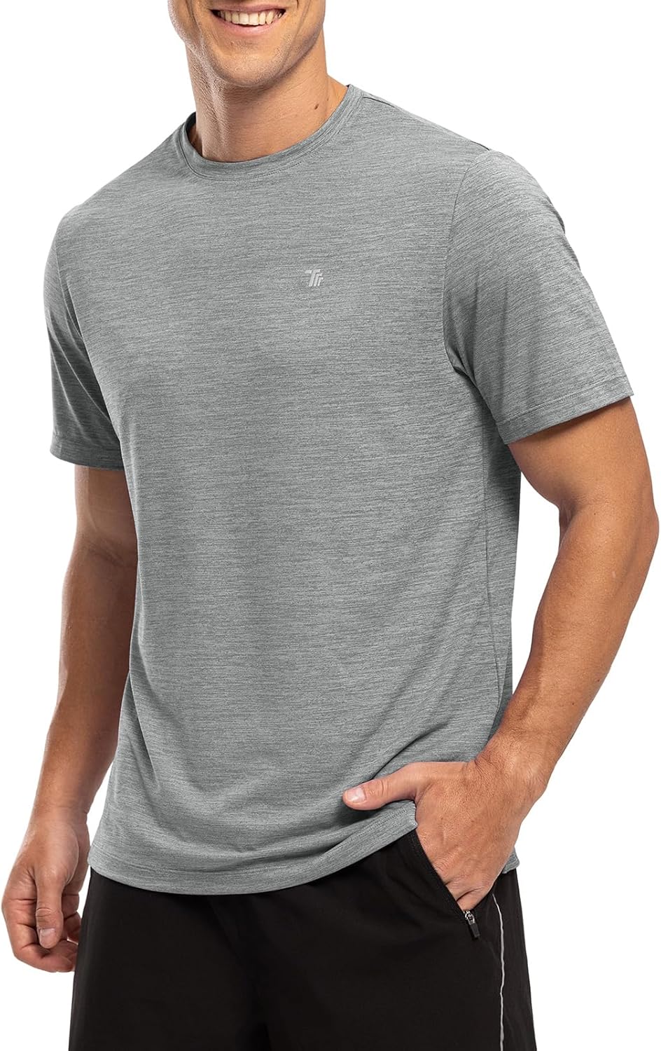 BGOWATU Men's Quick Dry Workout Athletic Shirts Lightweight Tennis Shirts for Men Running Gym Tops