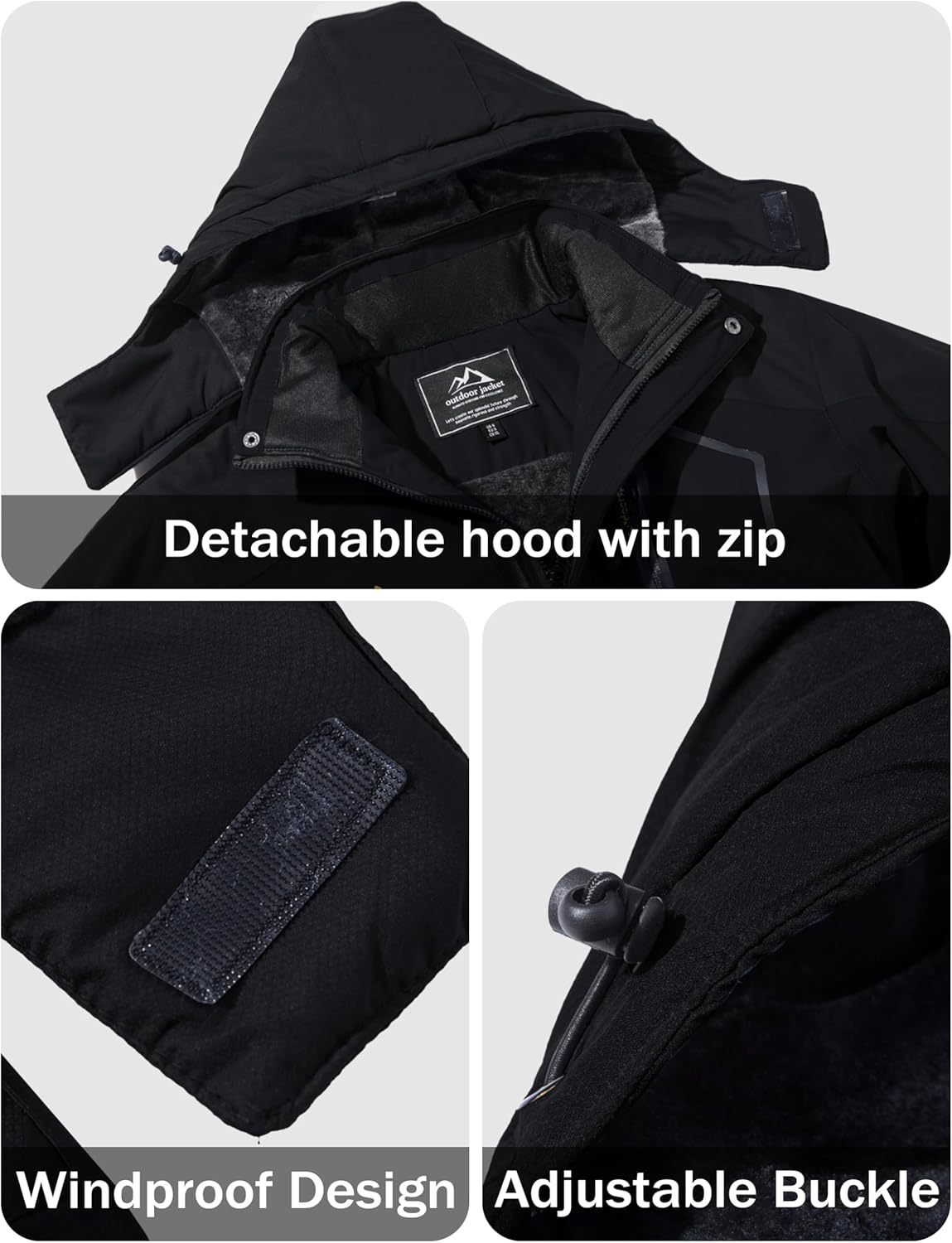 MAGCOMSEN Men's Winter Coats Water Resistant Ski Snow Jacket Warm Fleece Jacket Parka Raincoats With Multi-Pockets