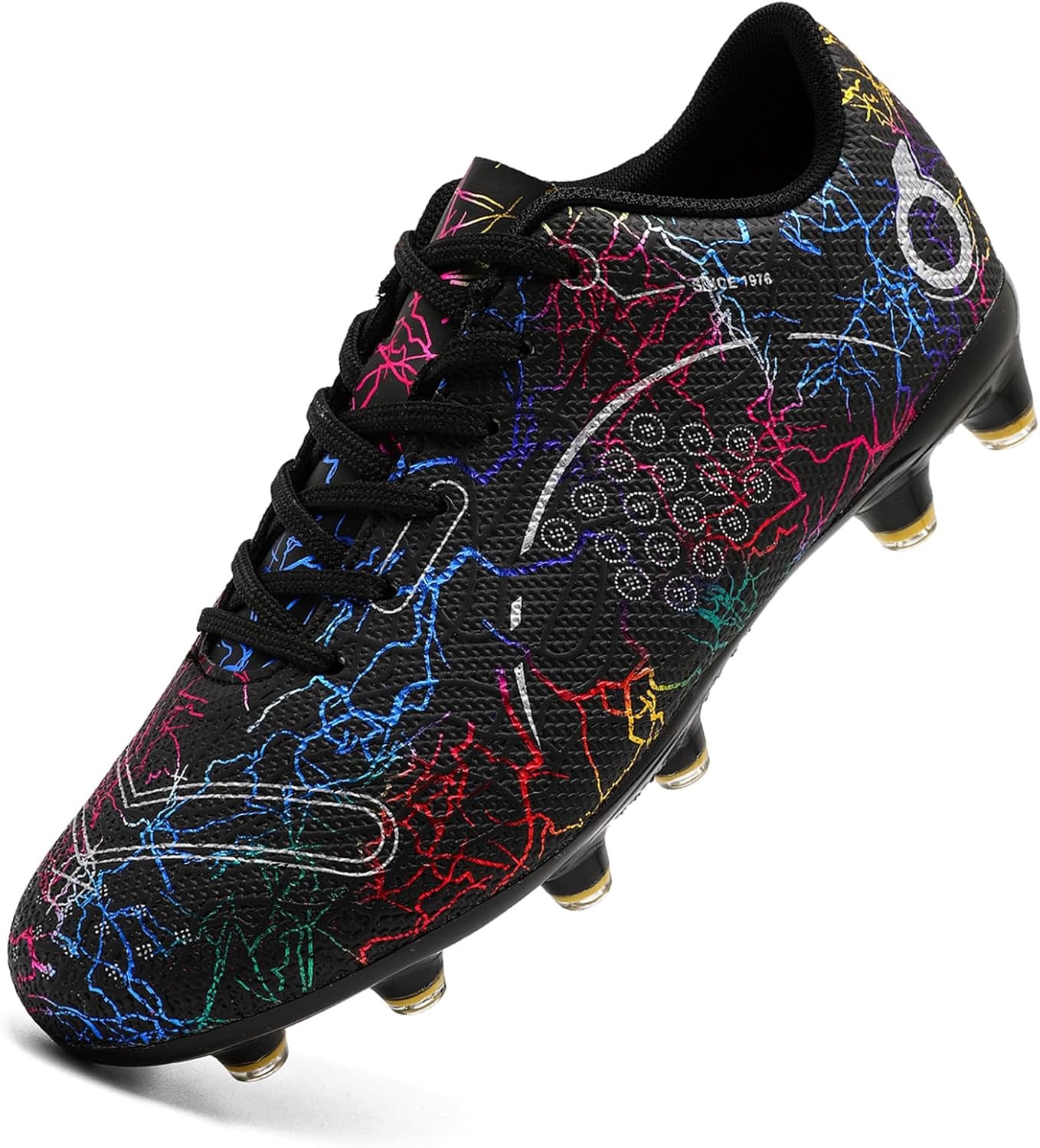 Boys' Soccer Shoes Kids Firm Ground Soccer Cleats Girls Athletic Sneakers Outdoor Turf Football Shoes for Little/Big Kid