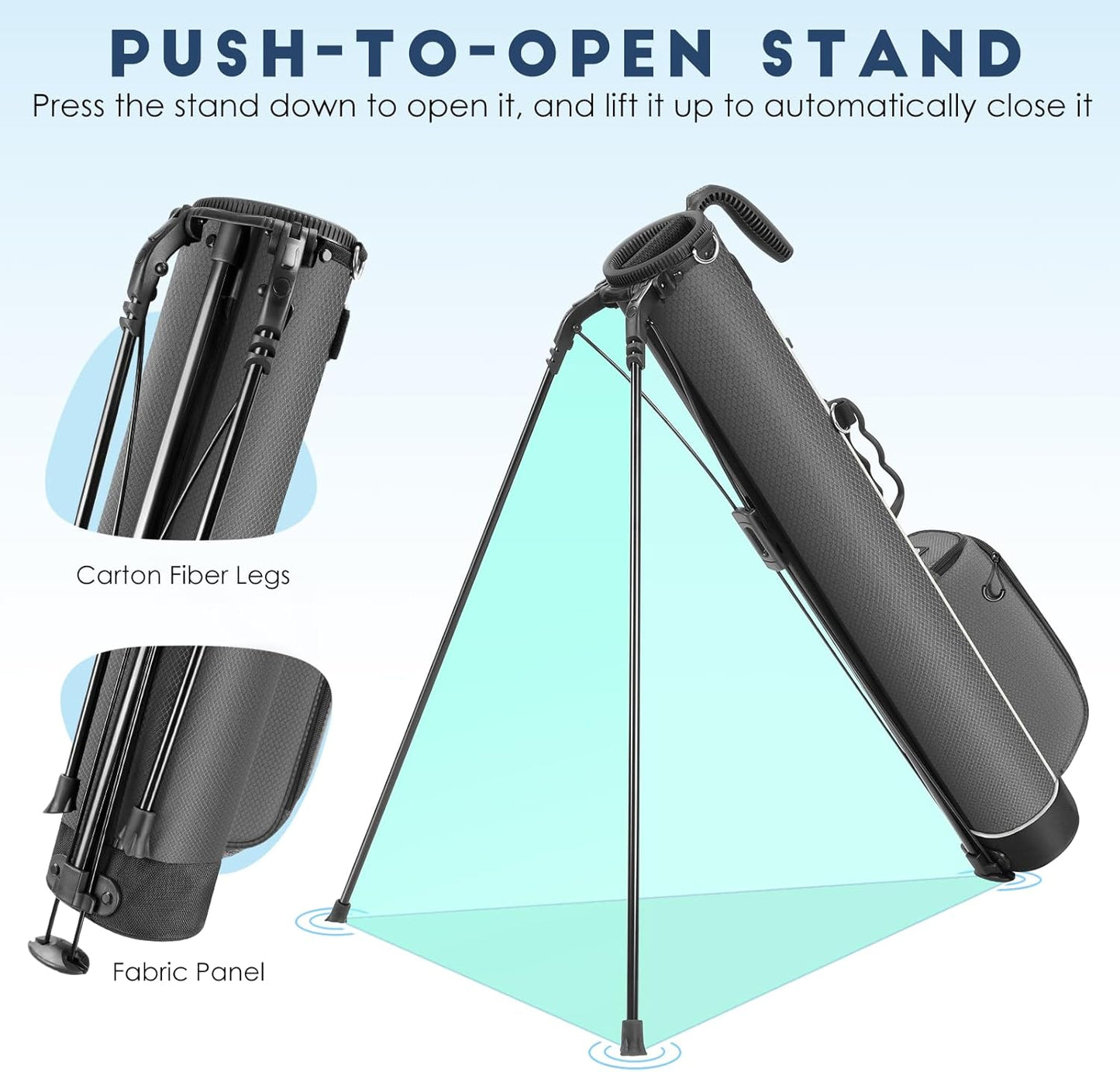 Findway Golf Stand Bag, Par 3 Golf Bag Pitch n Putt Small Golf Bag with Ball Holder and Cooler Bag, Lightweight Golf Carry Bag for Men Women