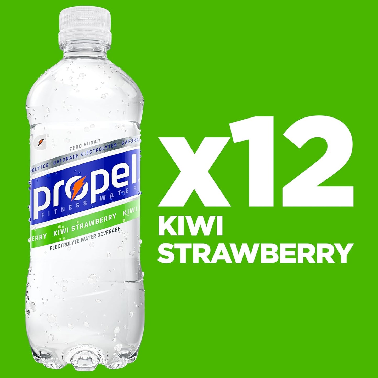 Propel, Kiwi Strawberry, Zero Calorie Sports Drinking Water with Electrolytes and Vitamins C&E, 16.9 Fl Oz (12 Count)
