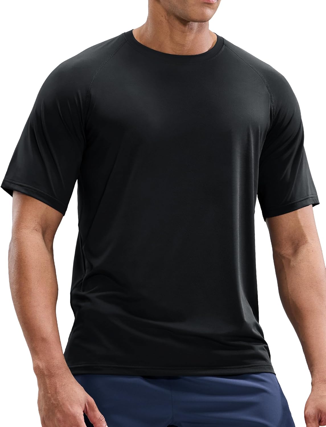 MIER Men's Dry Fit Workout T-Shirts Athletic Running Tee Short Sleeve Crew Neck Gym Tops, Polyester, Moisture Wicking