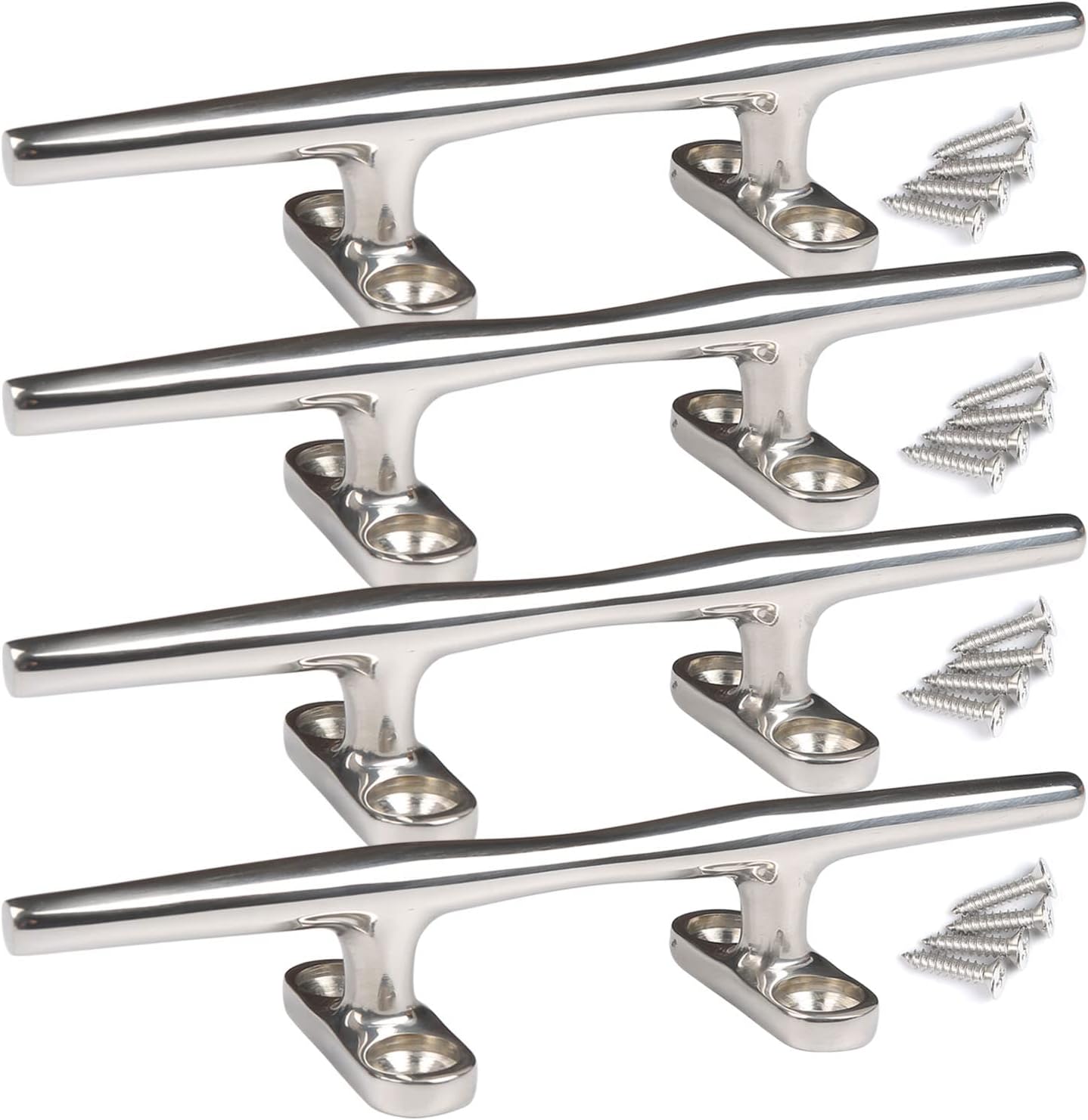 Boat Cleats 4 inch/5 inch/6 inch/8 inch Marine Dock Cleats Stainless Steel Boat Rope Cleat with Fasteners for Marine, Deck, Nautical Décor