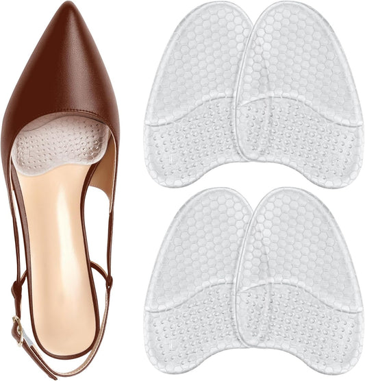 Metatarsal Pads for Women, Ball of Foot Cushions, Heel Inserts, High Heel Comfort Pads (2 Pairs), Anti Slip, Invisible Design