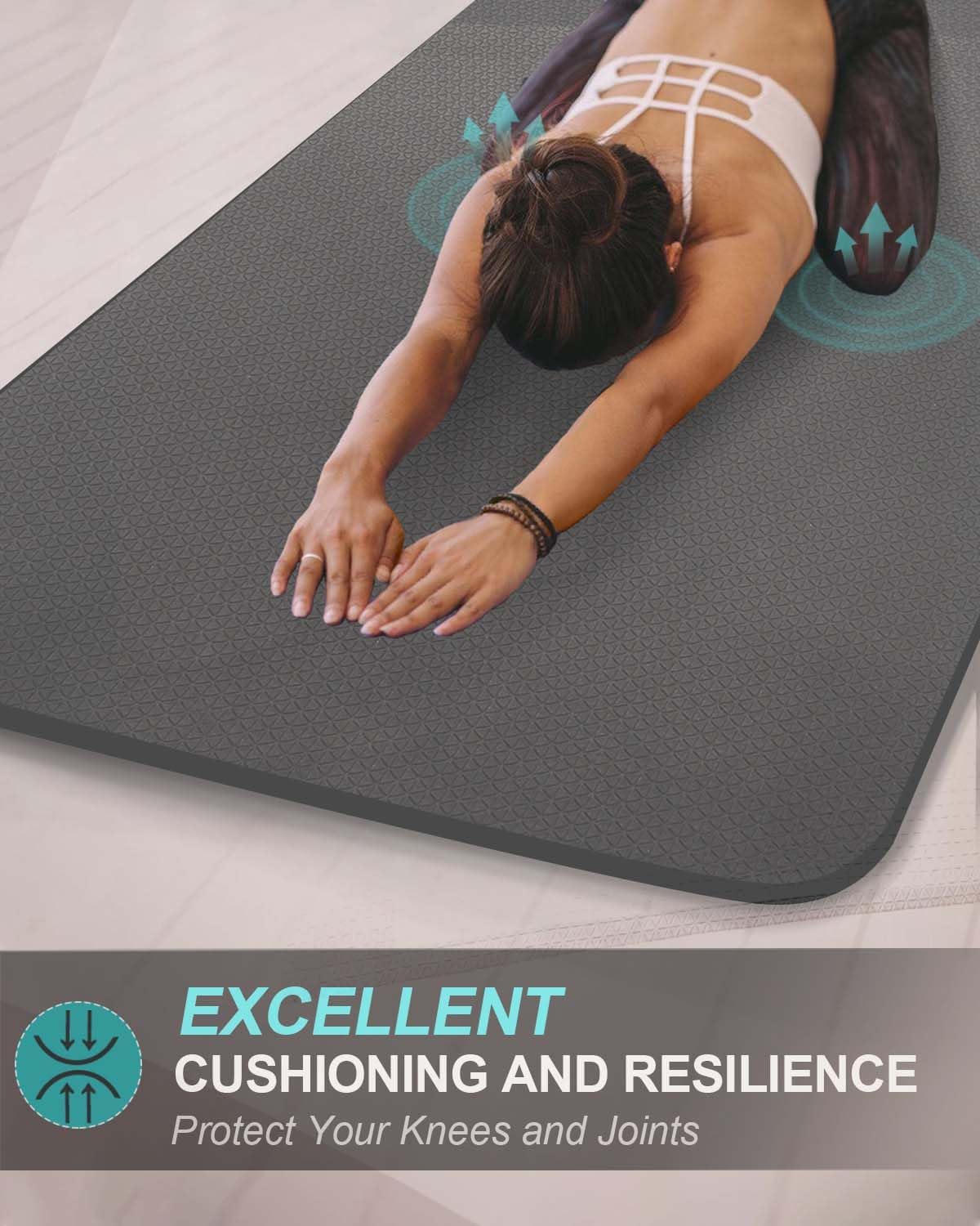 Extra Long & Wide Thick Yoga Mat for Tall Men & Women, 84'' x 32'' x 7mm Oversized Yoga Mat Double-Sided Non Slip, Pro TPE Yoga Mats with Strap