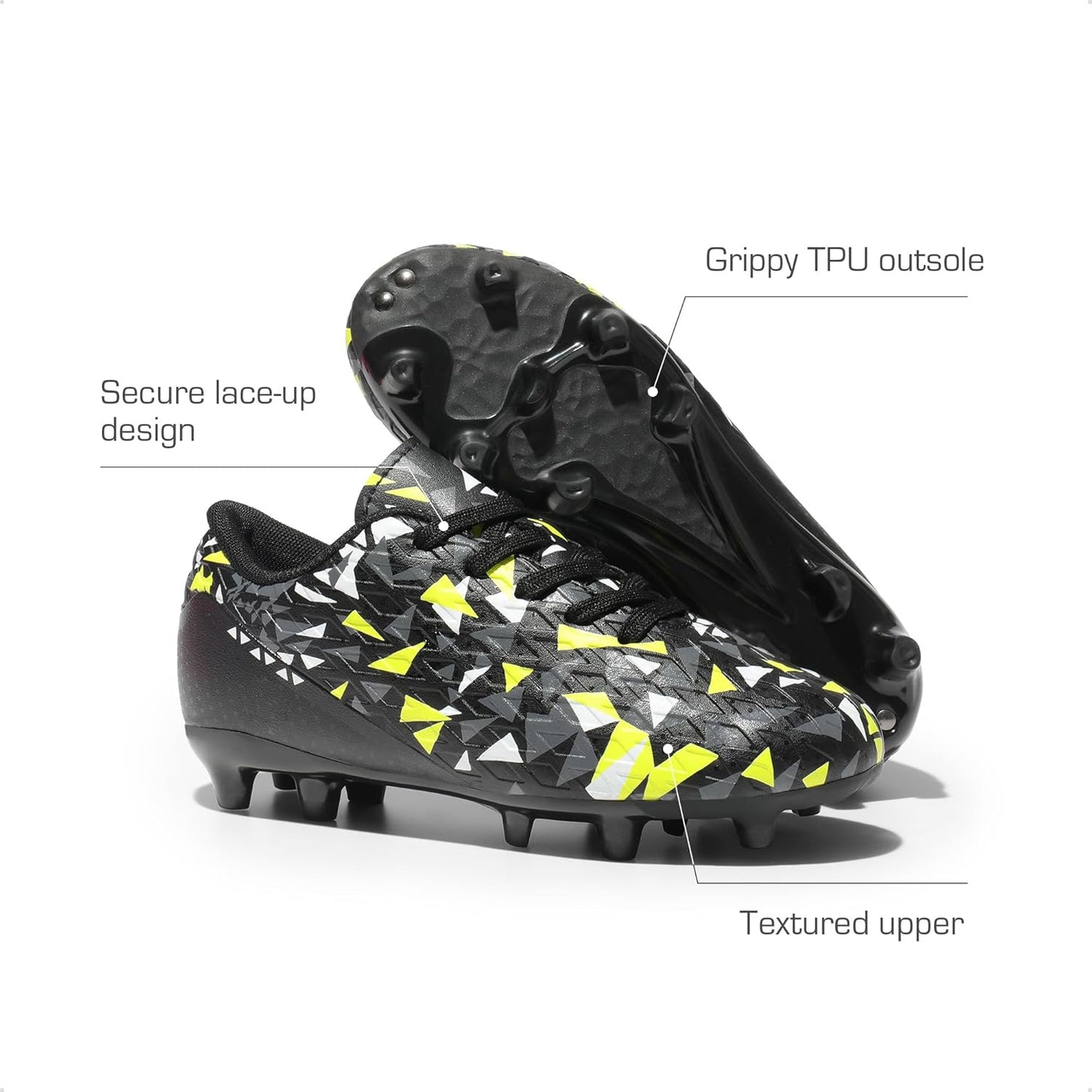 DREAM PAIRS Boys Girls Soccer Cleats Youth Firm Groud Athletic Outdoor Trainning Football Shoes for Little/Big Kid