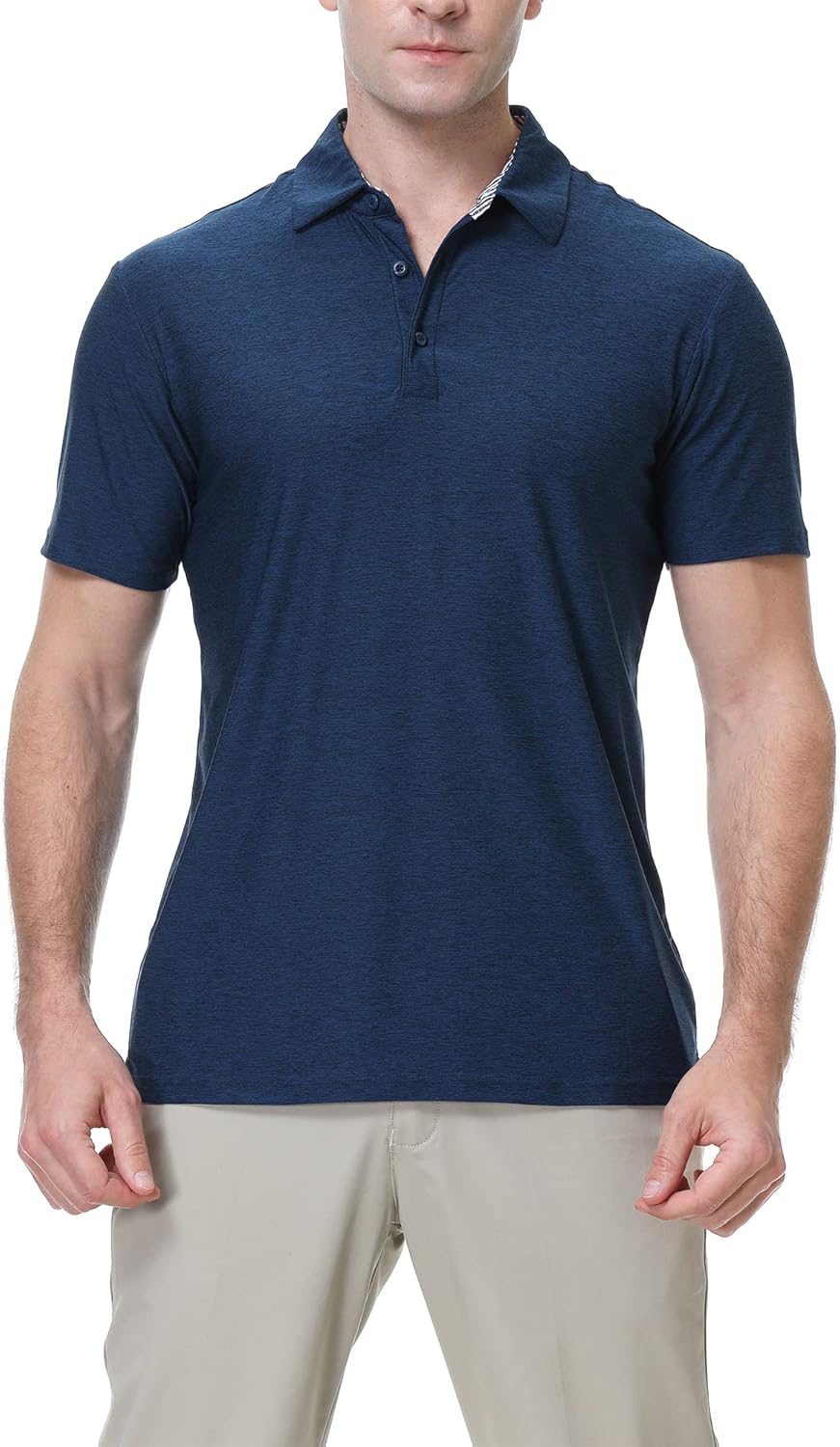 WARHORSEE Golf Polo Shirts for Men Short Sleeve Wrinkle Free 4 Way Stretch Moisture Wicking Performance Collared Tshirts