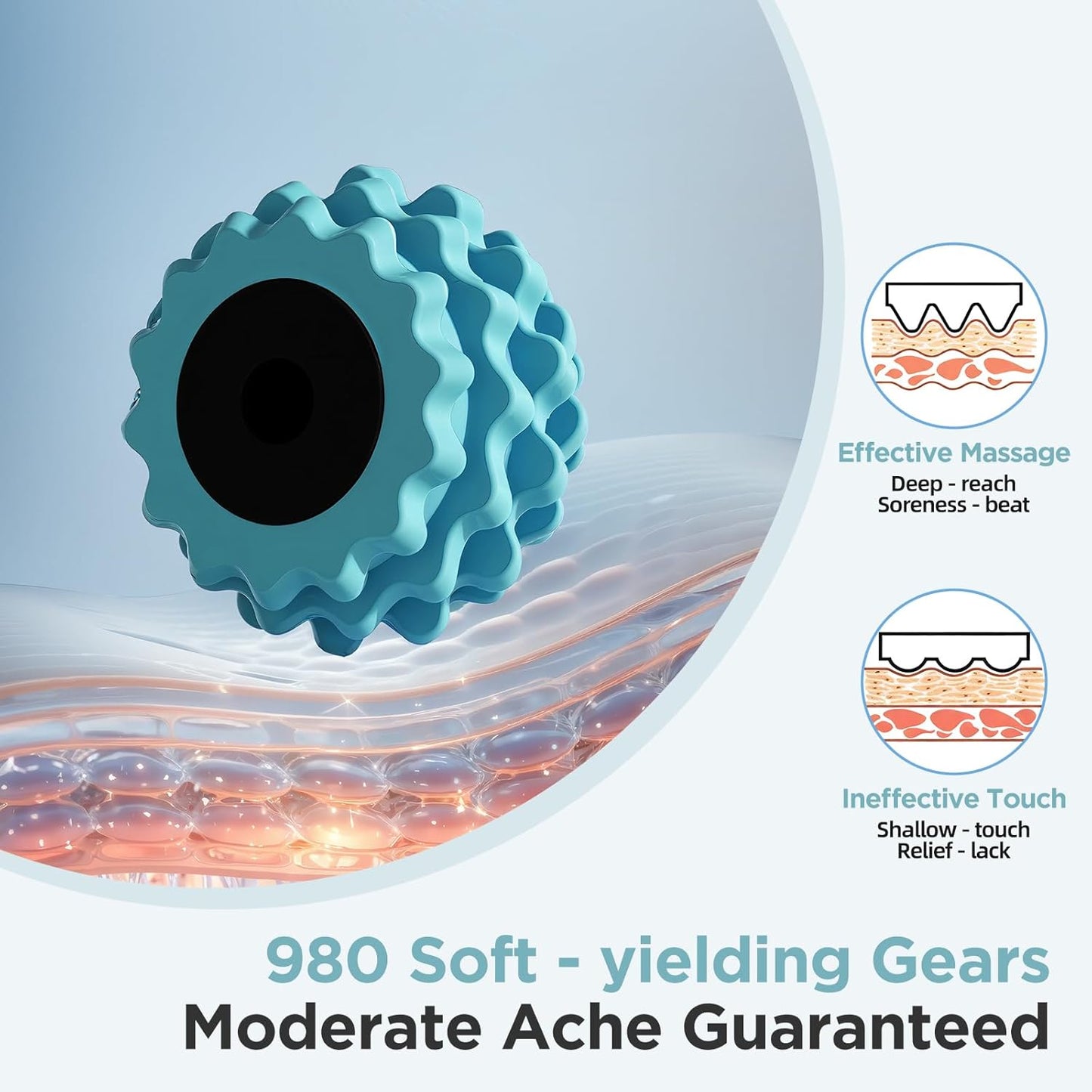 Cellulite Massage Tool Deep Fascia Massager & Dimpled Skin Remover for Legs - Anti-Cellulite Roller Tech with Lymphatic Drainage, Smooth Skin & Pain Relief for Thighs & Buttocks Sculpting