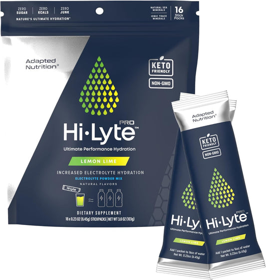 Hi-Lyte Pro Hydration Packets - 16 Individual Drink Packets | Lemon Lime | Flavored Electrolyte Powder | Sugar-Free, Zero Carb, Zero Calorie