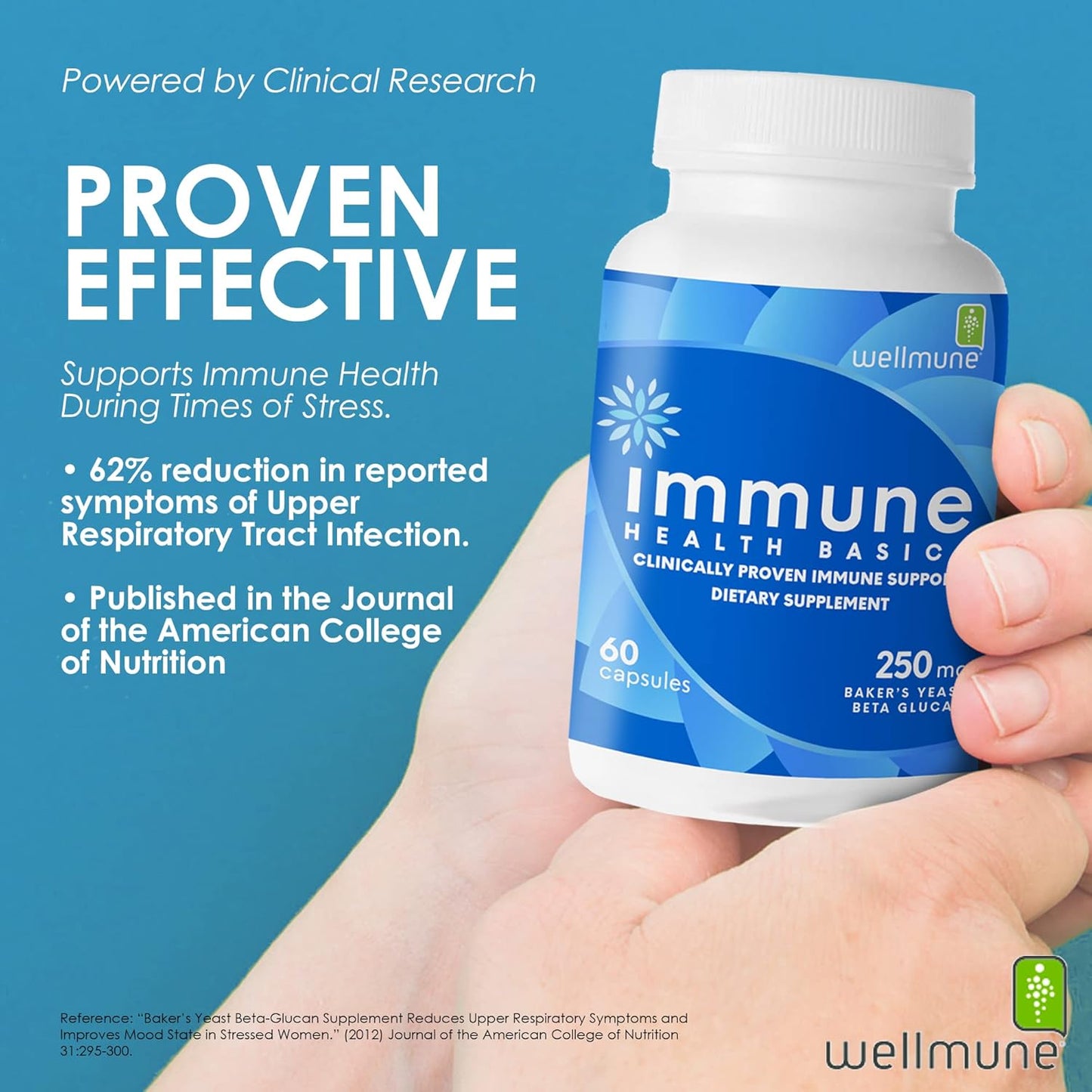 Ultra Strength Immunity - Clinically Proven Immune Support - Wellmune Highly Purified Beta Glucan - Gluten-Free, Non-allergenic, Non-GMO and Vegan Capsules - 60 Capsules, 250 mg