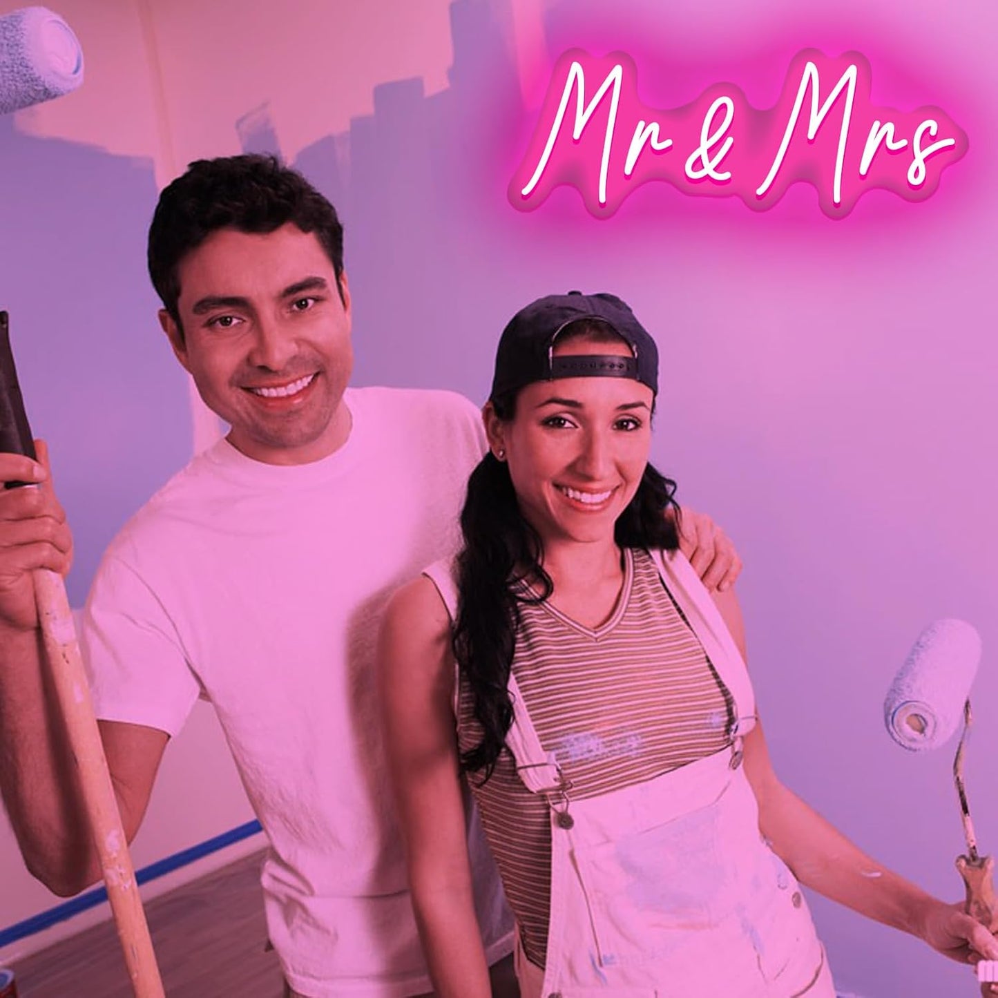 Mr&Mrs Neon Sign for Wedding Dimmable Mr Mrs Neon Signs Led Neon Sign for Party Neon Light Sign Mr & Mrs Sign for Anniversary Valentine's Day Wall Decor Gift