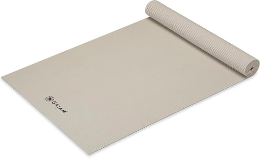 Gaiam Yoga Mat - Premium 5mm Solid Thick Non Slip Exercise & Fitness Mat for All Types of Yoga, Pilates & Floor Workouts (68" x 24" x 5mm)