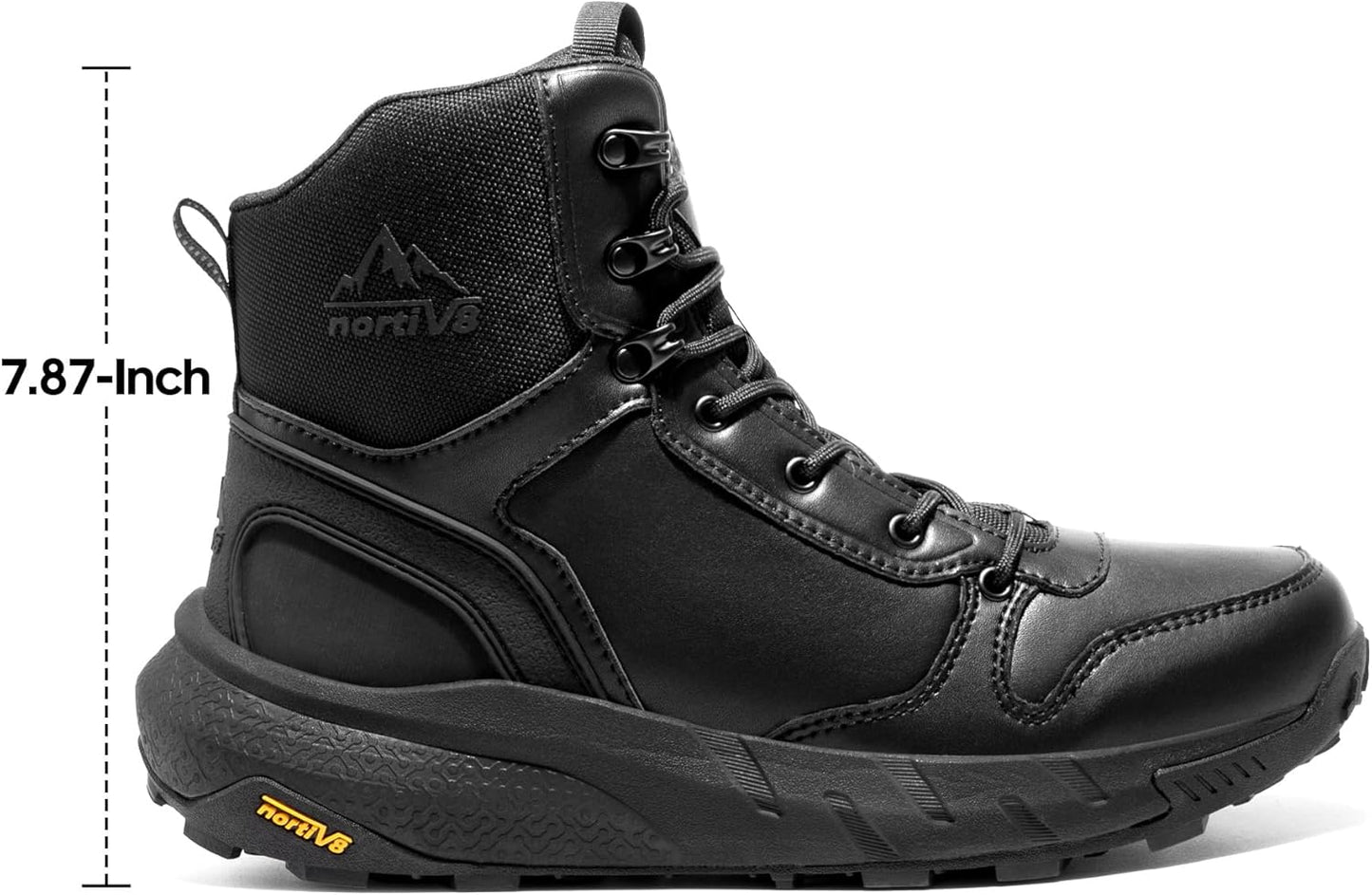 NORTIV 8 Men's Military Tactical Boot Lightweight Comfortable Boots for Work All Day Side Zipper Motorcycle Combat Hiking Boots Metrostrike(8-9 Inches)
