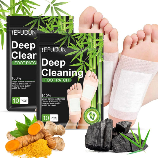20PCS Foot Pads, Natural Bamboo Vinegar Ginger Powder Foot Pad for Foot Care, Deep Cleansing Foot Pads