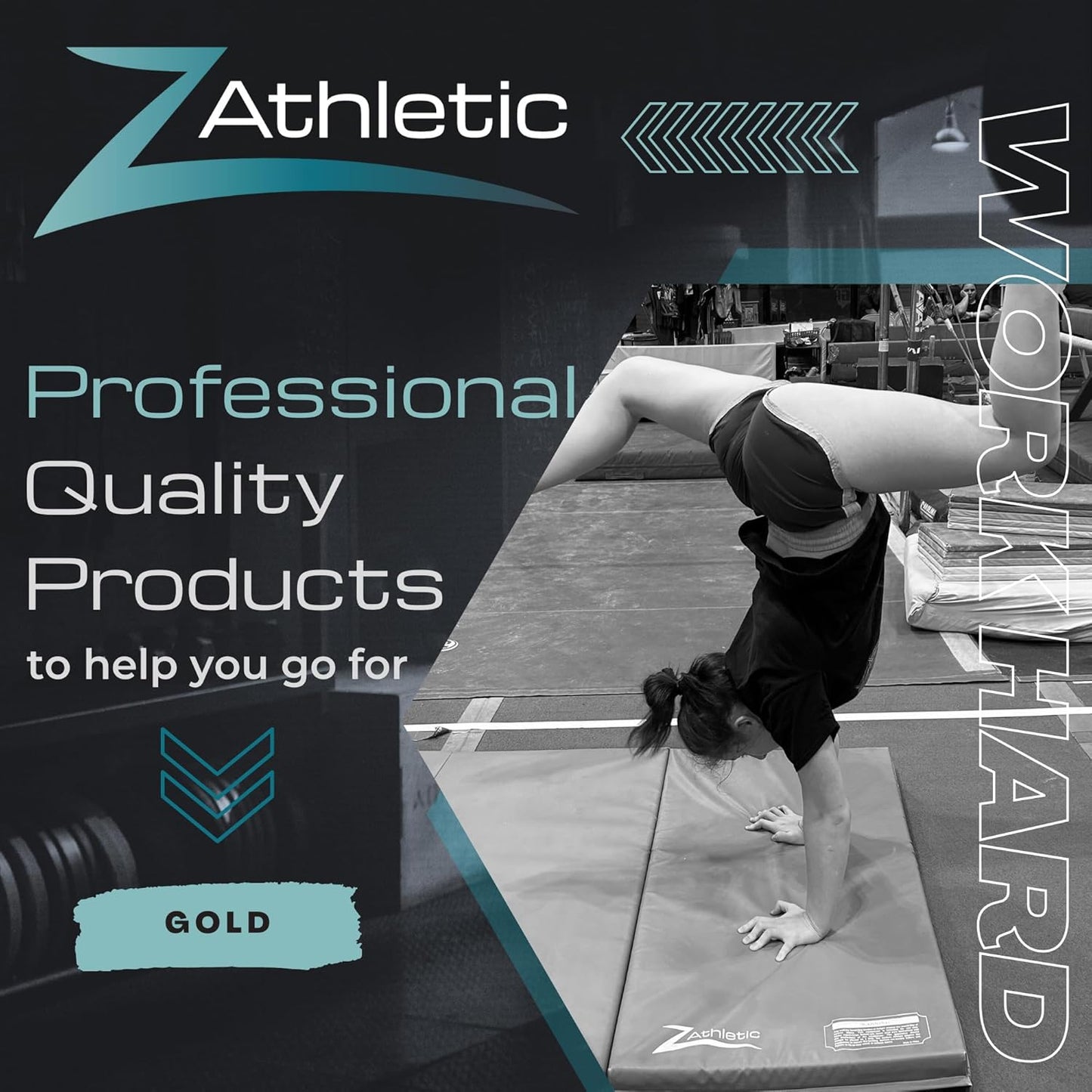 Z Athletic Folding Panel Mats for Gymnastics, Martial Arts, Tumbling (4ft x 12ft x 2in)