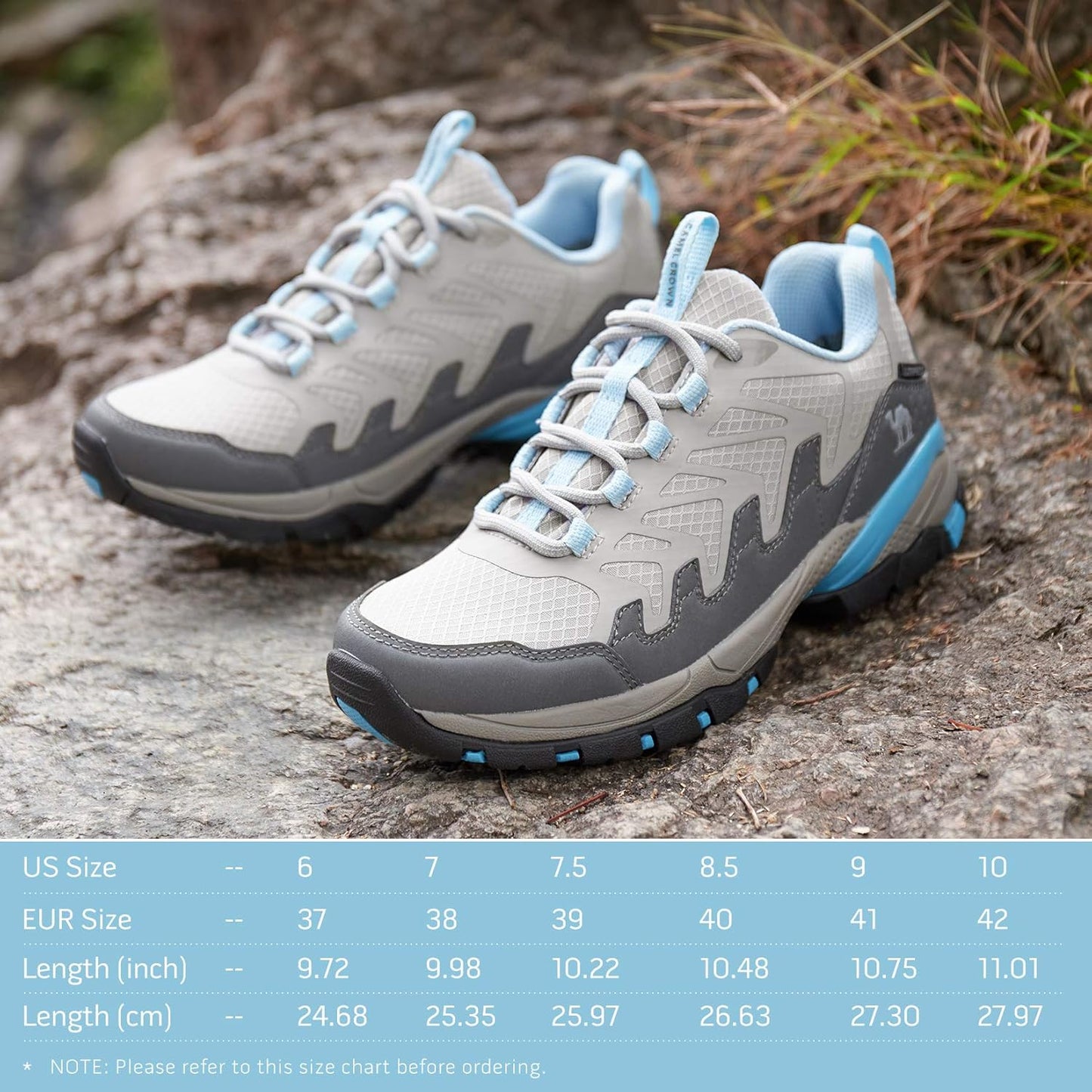 CAMELSPORTS Women's Hiking Shoes Waterproof Lightweight Trail Running Shoes Non-Slip Breathable Outdoor Sneakers for Trekking Walking
