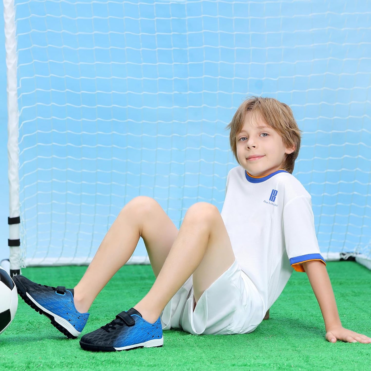 brooman Kids Indoor Soccer Shoes Boys Girls Soccer Cleats Athletic Turf Shoes