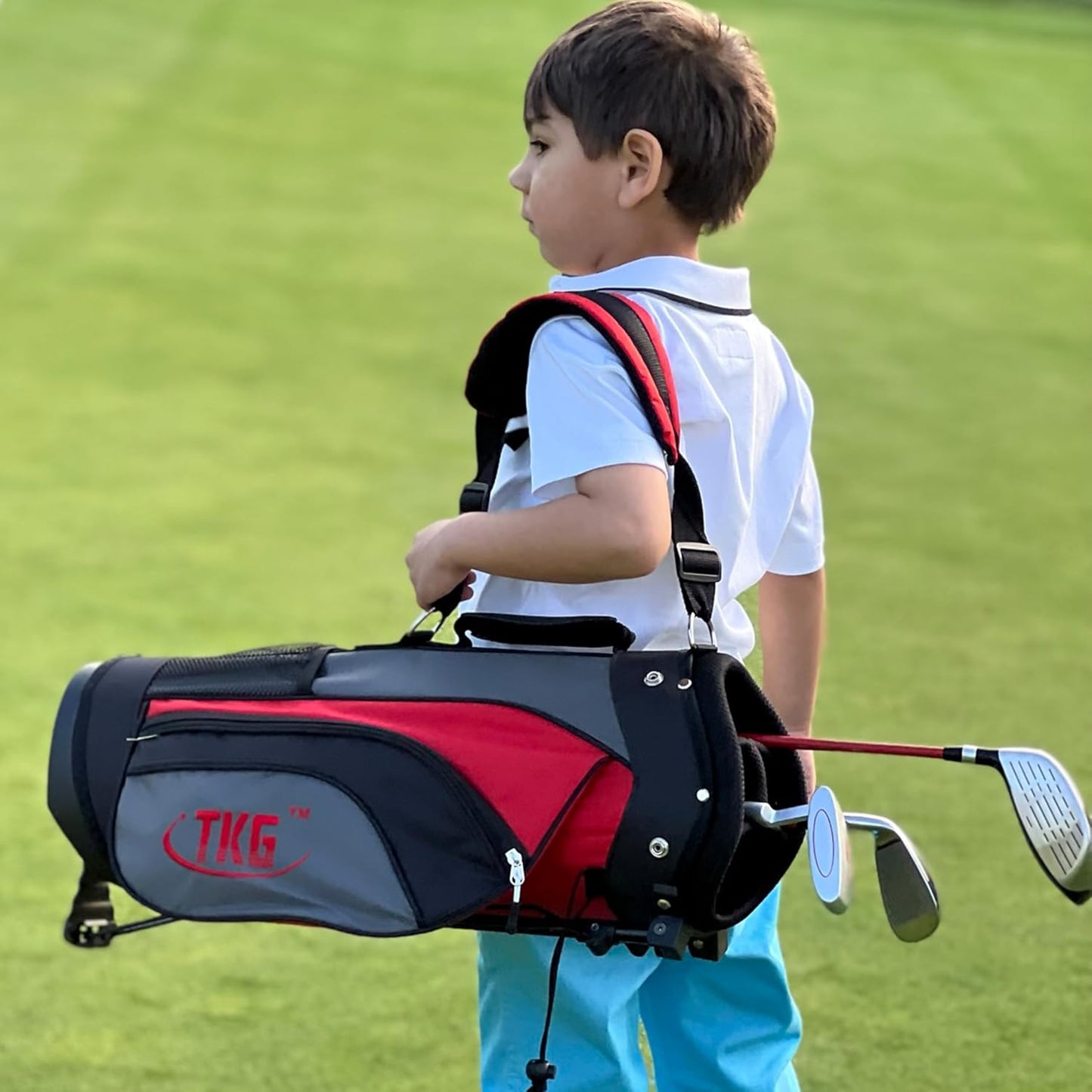 TKG Sports Youth Golf Set - Kids Golf Clubs, Stand Bag, Rain Cover, Glove, Towel, Tees, Balls - Great for Summer Camp Activity, Outdoor Games, and Recreation