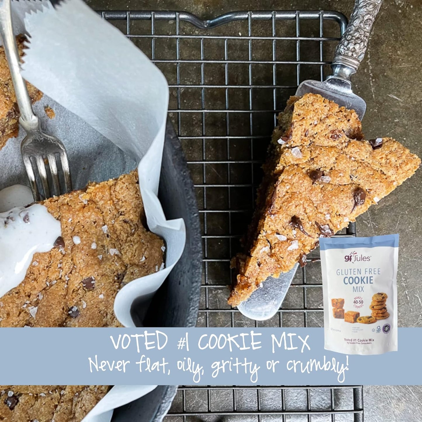 gfJules Certified Gluten Free Cookie Baking Mix | Tollhouse Style | Bars or Cookies | No Grit, Non-GMO, Vegan | Certified Top 9 Allergen-Free & Kosher | Makes 40-50 Cookies | 22 Ounces, Pack of 12