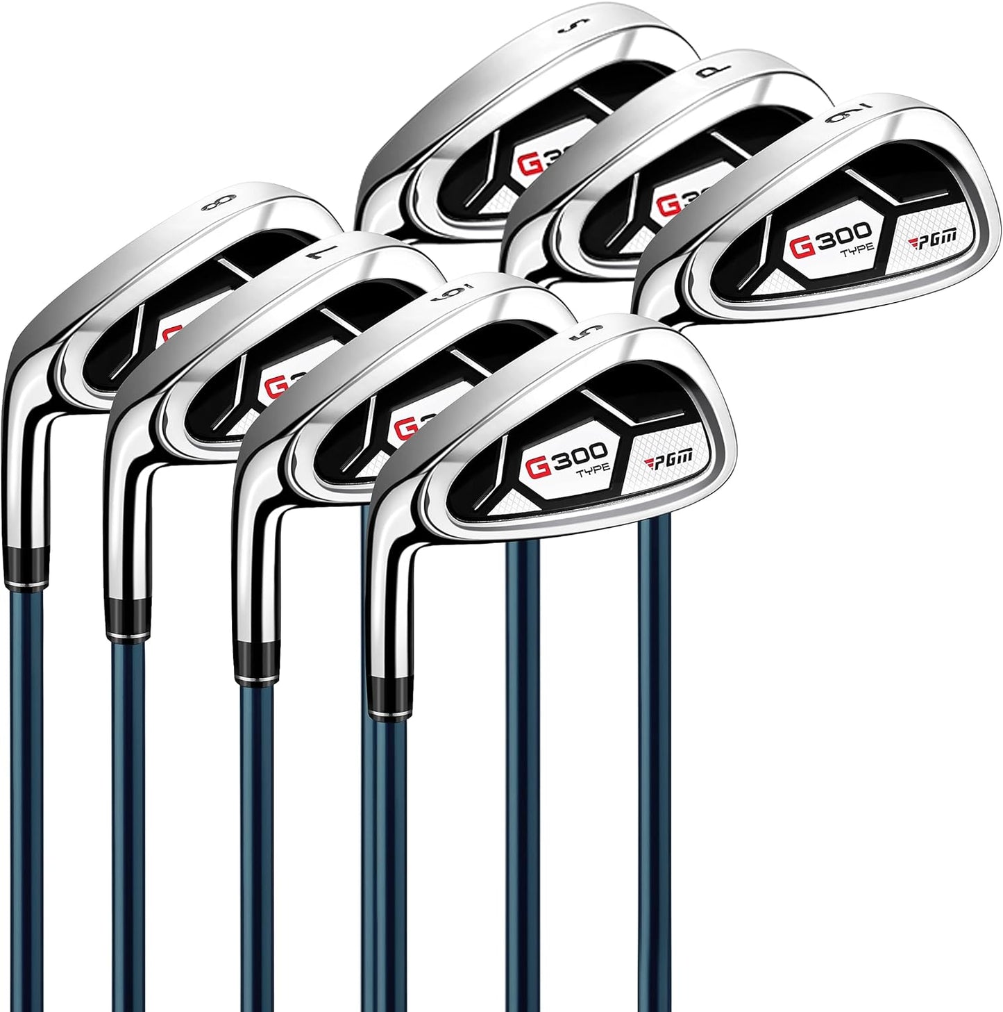 PGM Men's G Type Complete Golf Club Set - Titanium #1 Driver, Draw-Biased Hybrid, High-Strength Iron Set, High Forgiveness Putter, with Stand Bag