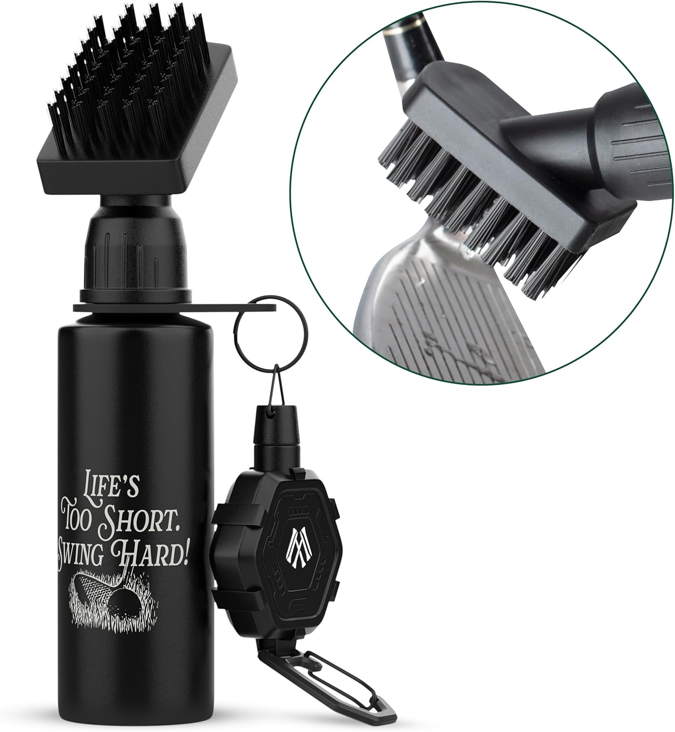 Premium Golf Club Cleaner with Anti-Sag Reel and Integrated Water Bottle - Golf Accessories for Men and Women - Essential Golf Club Brush for Golfer