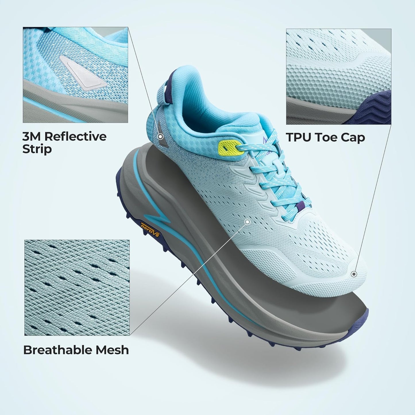 NORTIV 8 Men's Wide Toe Box Trail Running Shoes Cushion Walking Barefoot Tennis Workout Gym Cross Training Shoe Fashion Sneakers for Plantar Fasciitis Bunion