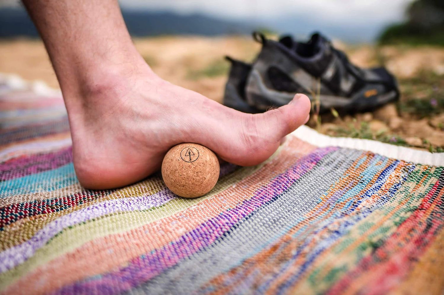 Travel Cork Massage Ball | Lightweight, Sustainable Alternative to Lacrosse Ball for Muscle Pain Relief (1.9 Inch (Pack of 1), Sanded Cork)