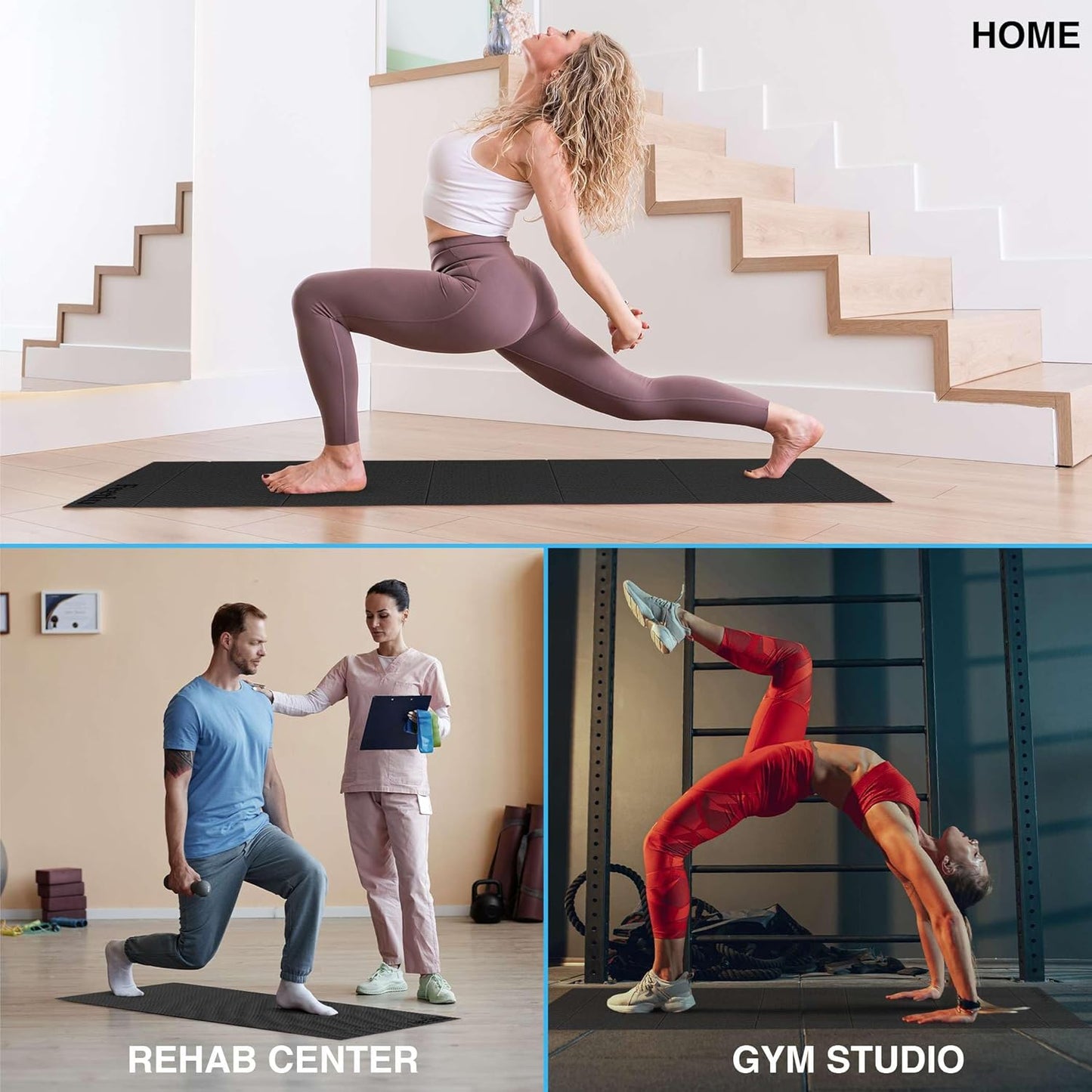 Foldable Yoga Exercise Mat – Lightweight, Anti-Slip, and Easy to Store for Yoga, Pilates, Home Workouts, and Floor Exercises