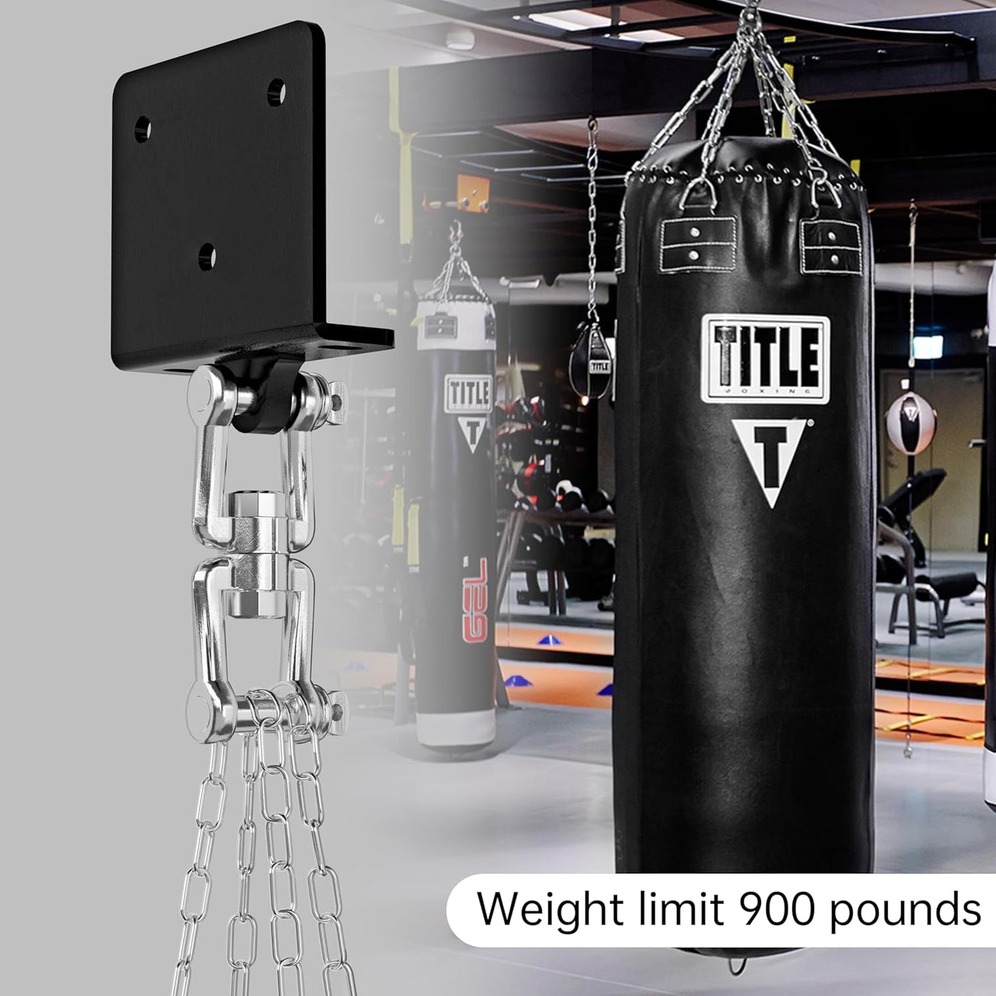 Heavy Bag Hanger for Heavy Bag Beam Mount 360° Rotation Boxing Bag Ceiling Mount I-Beam Punching Bag Hanger Beam Mount Hooks Fit Hanging Punching Bags and Swings (700 LB Capacity)