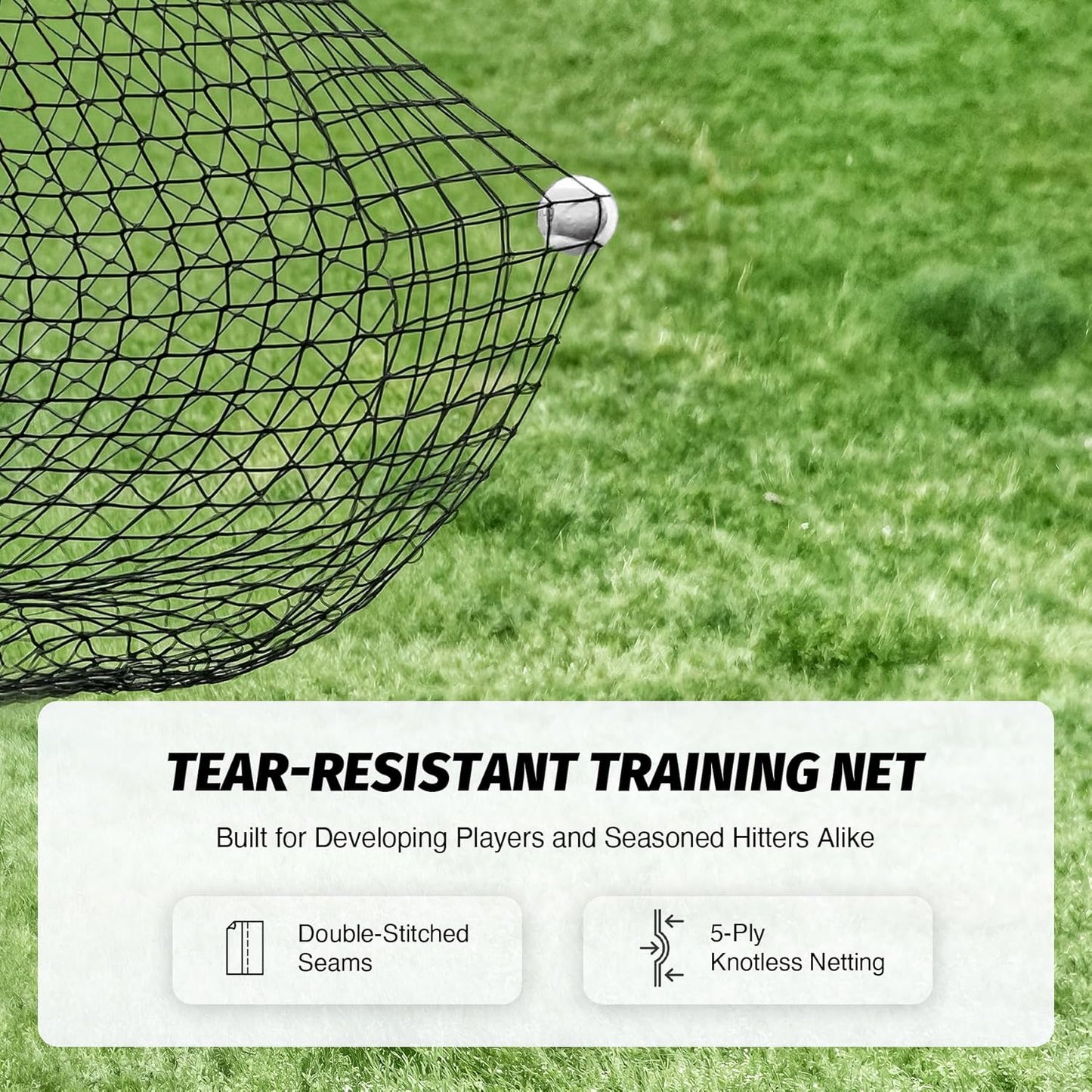 12x9ft / 16x10ft Barricade Backstop Net, Ball Sports Barrier, Practice Net for Baseball, Softball, Lacrosse, Soccer, Basketball and More