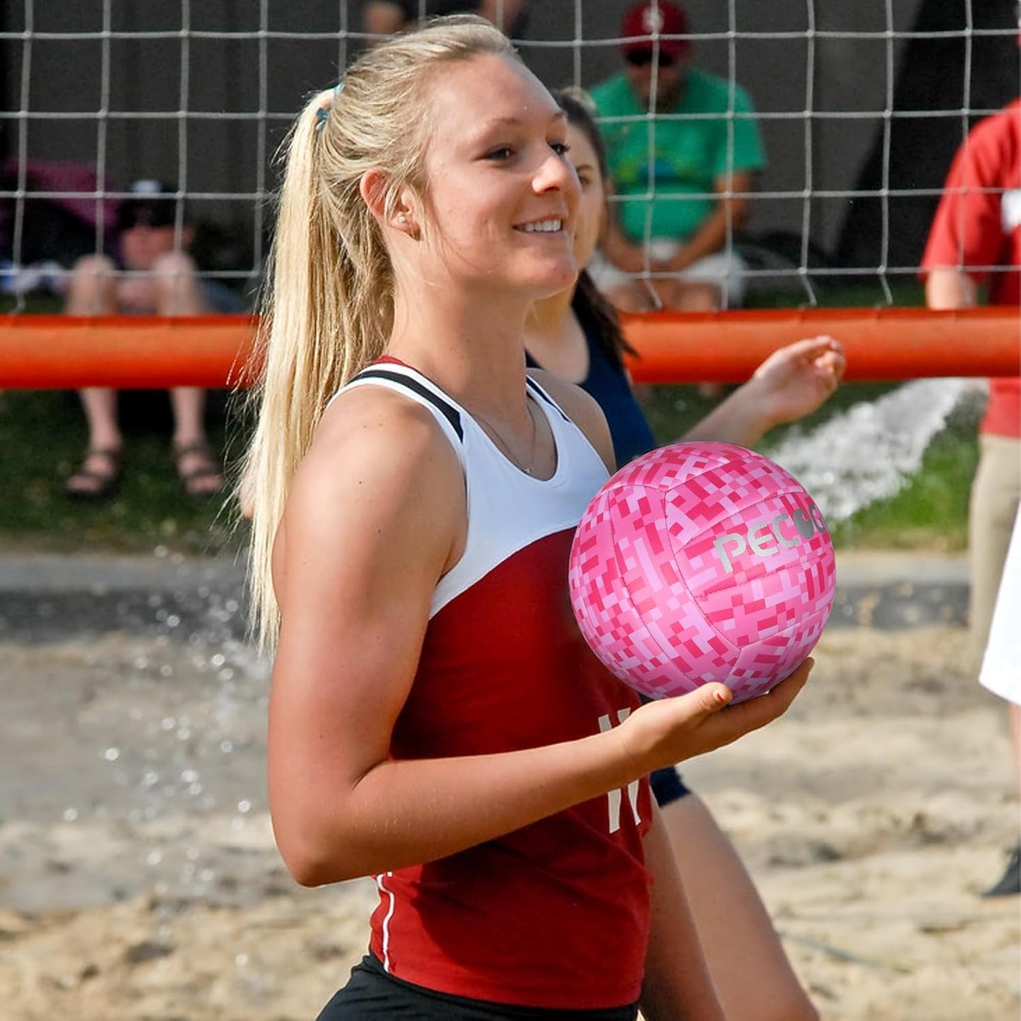 Volleyball Size 5 PU Leather Soft Indoor Outdoor Volleyballs Sports Training Game Play Ball for Beginner, Teenager, Adult, 8.2