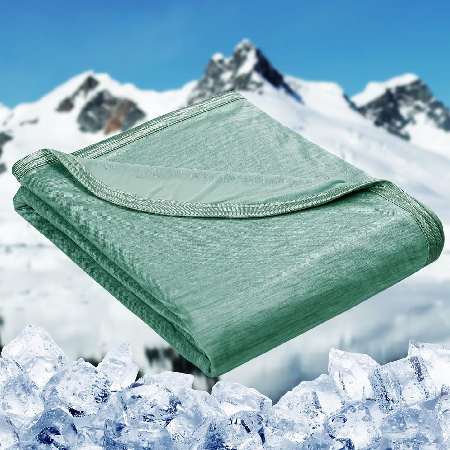 HOMFINE Cooling Blankets for Hot Sleepers - Summer Blanket Thin Lightweight Breathable Soft Double Side Enhanced Cooling for Bed Couch Sofa, Keep Cool for Night Sweats (Green, 50 x 70 inches)