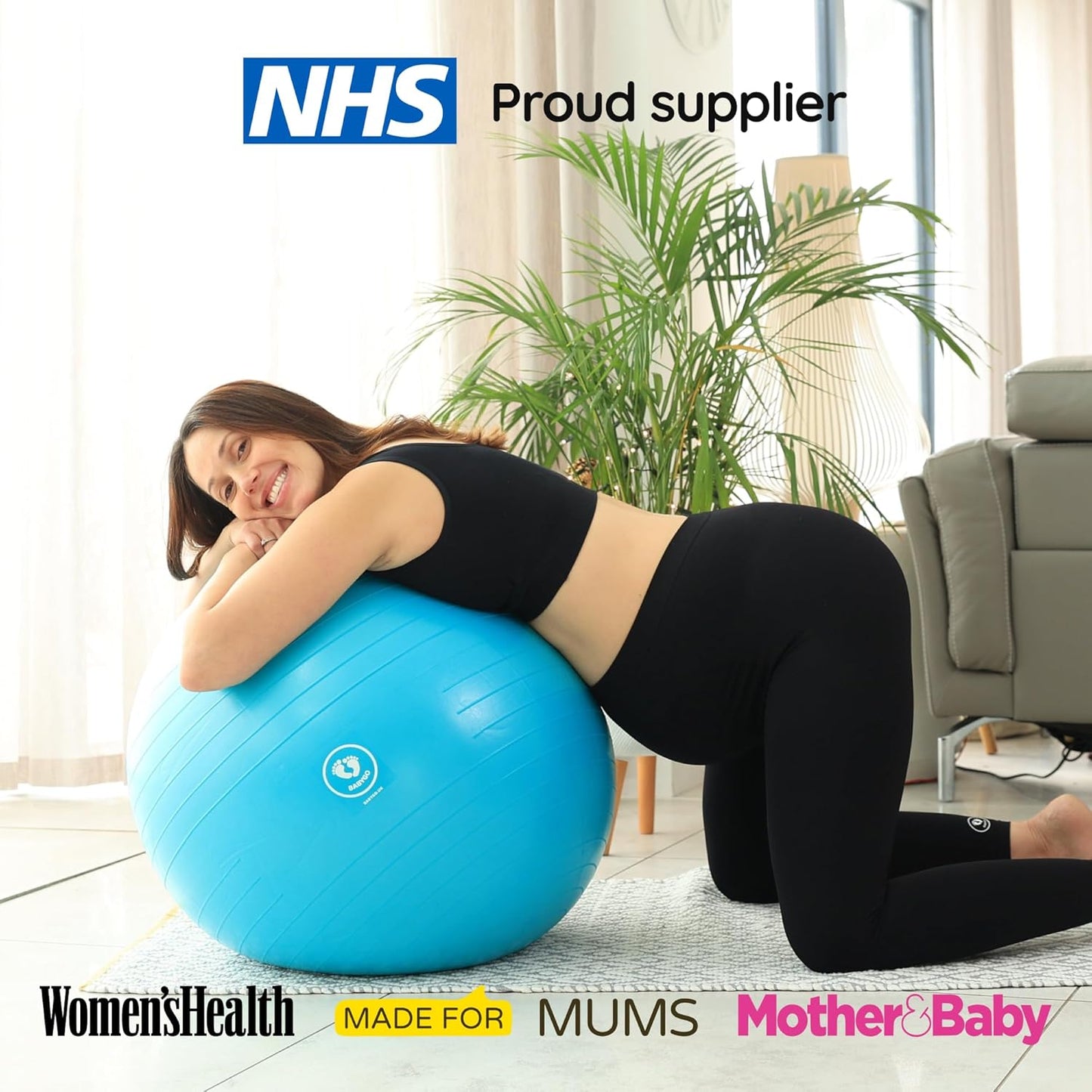 BABYGO® Birthing Ball for Pregnancy & Labor + Our Award Winning Book - Exercise, Birth & Recovery Plan, 5X Stronger Than a Yoga Ball with Eco Friendly Material