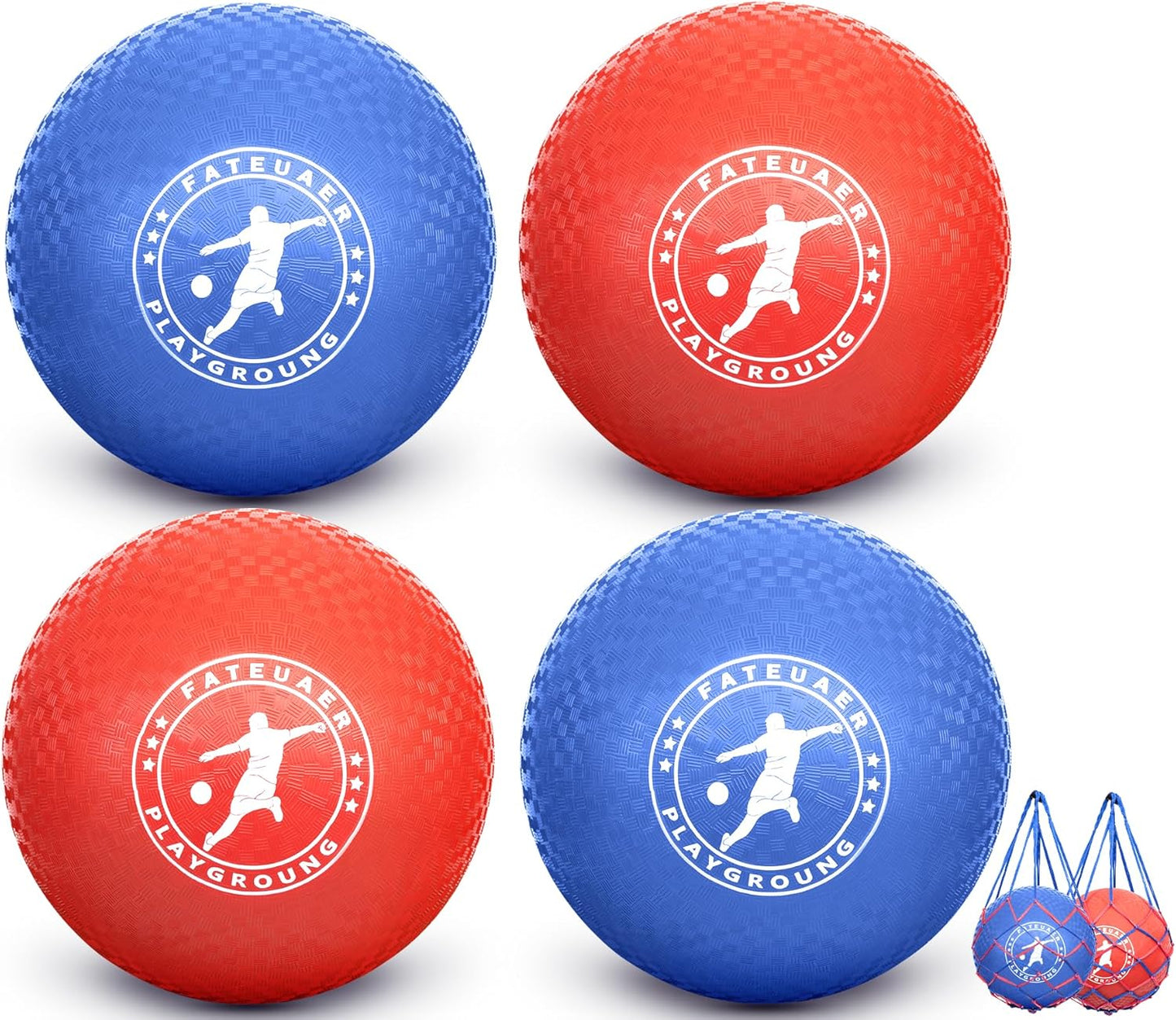 10 Inch Kickball Set, Playground Ball with Carrying Bag, Dodge Balls for Kids and Adults, Bouncing Sport Handball and Toy Ball, Outdoor Rubber Balls Official Camps and Schools Play Ball