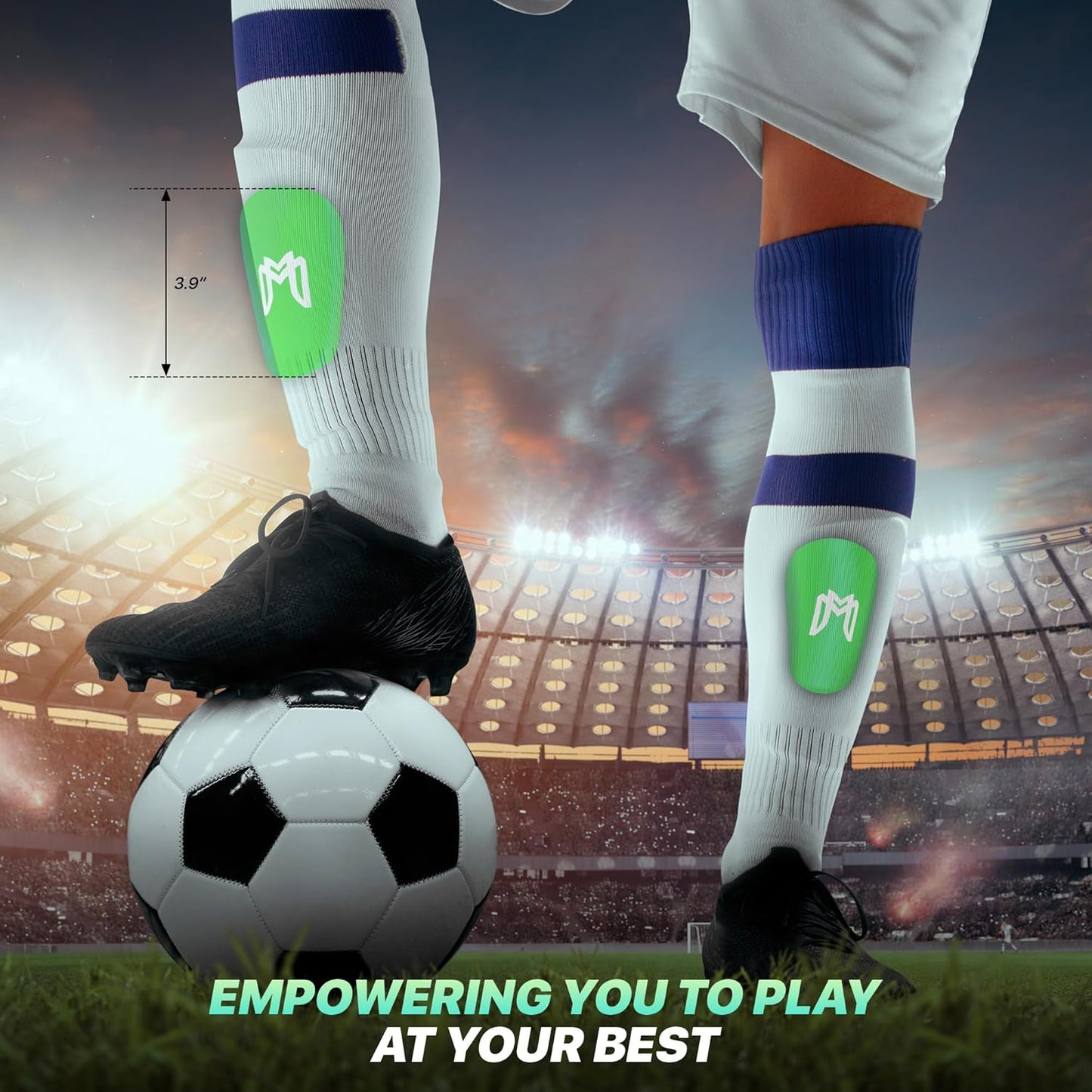 MiniGuards - Mini Shin Guards for Soccer Players - Tiny Shin Pads for Men, Women, Teens - Miniature Shin Guards 3.9 x 2.4 inch - Perfect for High Level Soccer Athletes