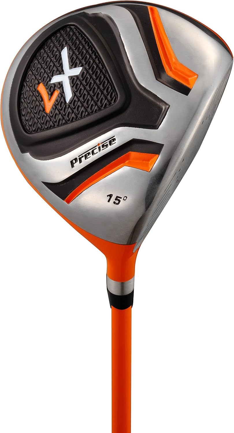 Precise X7 Kids Golf Clubs Set for Ages 3-5, 6-8, 9-12 | Right/Left Hand Girls & Boys Golf Clubs with Lightweight Graphite Shafts, Hybrid & Stand Bag