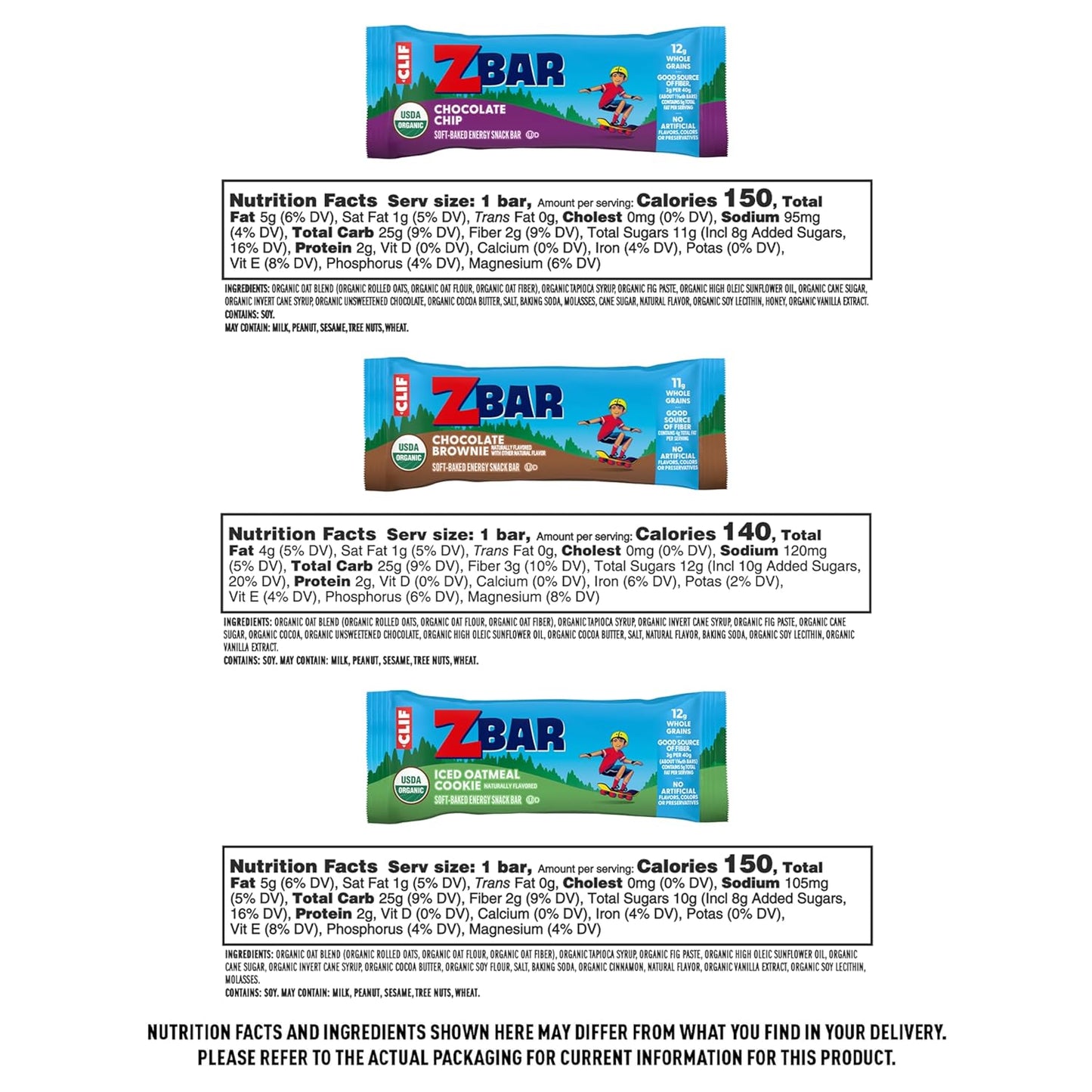 Zbar and Zbar Protein - Variety Pack - Made with Organic Oats - Non-GMO - Soft-Baked Energy Snack Bars and Crispy Protein Bars, School Snacks (16 Pack)