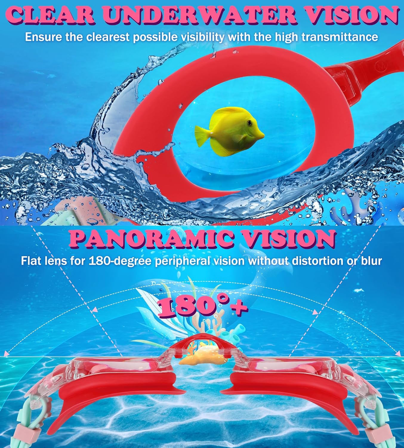 Aegend 2 Pack Kids Goggles, Swimming Goggles for Kids Age 4-16 Boys and Girls Youth, Anti-Fog Waterproof Anti-UV Pool Goggles