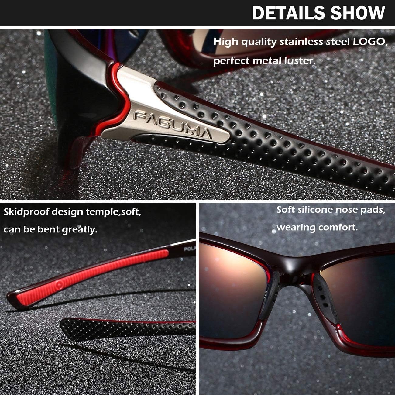 FAGUMA Sports Polarized Sunglasses For Men Cycling Driving Fishing UV400 Protection