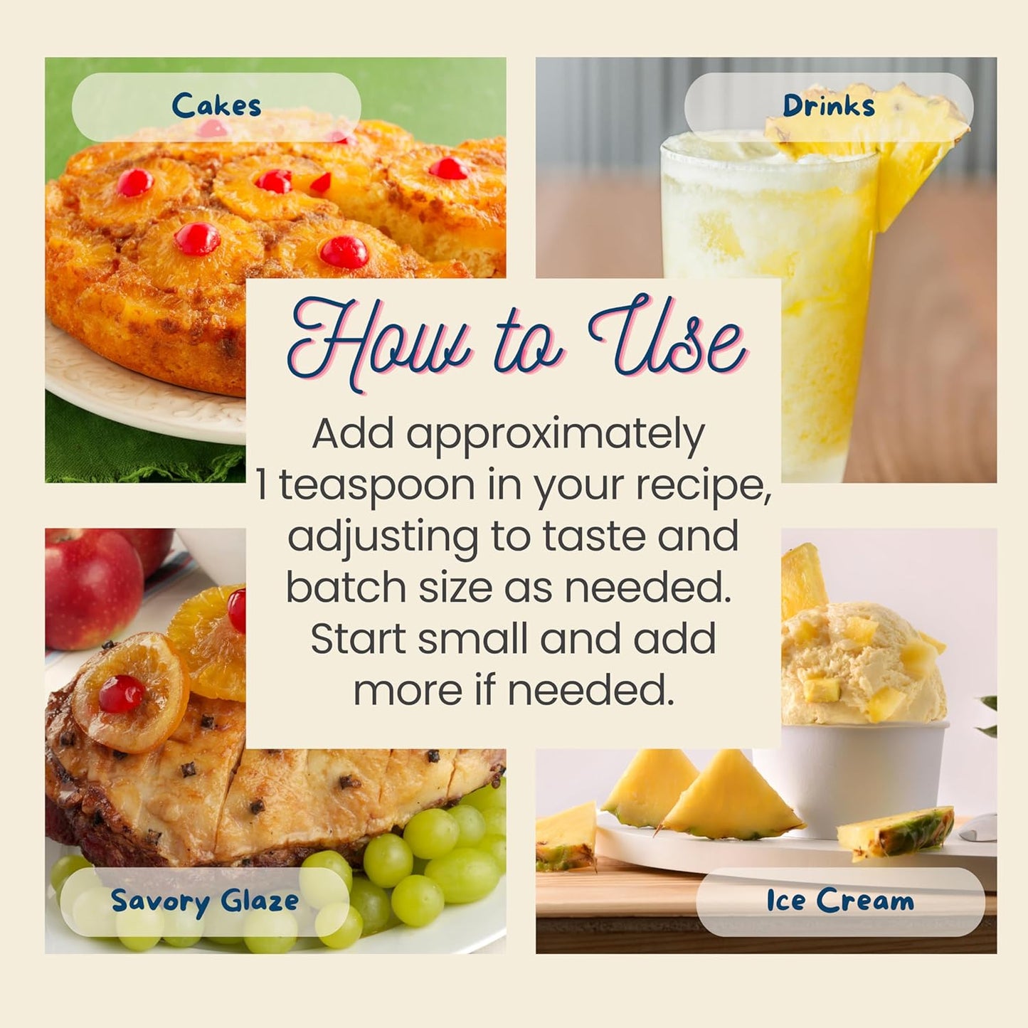 Natural Pineapple Extract - 2 oz - Water-Soluble - By Harvest Moon Delights - Pineapple Extract for Baking, Ice Cream, Drinks, and Candy - Flavoring, Flavor, Sugar-Free,