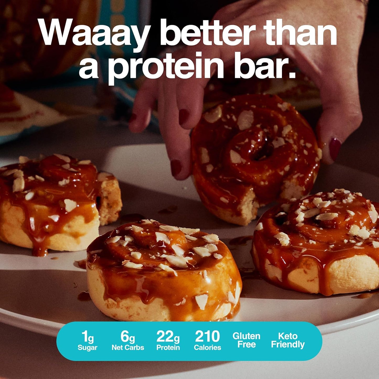 Legendary Foods 22g Protein Sweet Roll – Premium High Protein Snack Cakes, Low Carb Meal Replacement, Gluten Free & Keto Friendly Rolls, No Added Sugar, Diabetic Friendly – 10-Pack