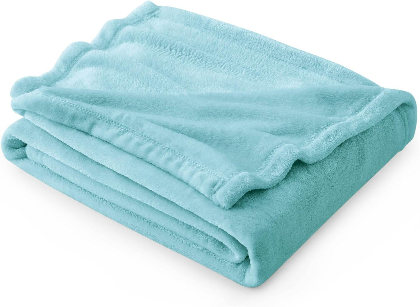 Bedsure Fleece Blankets Twin Size River Blue - 300GSM Lightweight Plush Fuzzy Cozy Soft Blanket for Bed, Sofa, Couch, Travel, Camping, 60x80 inches
