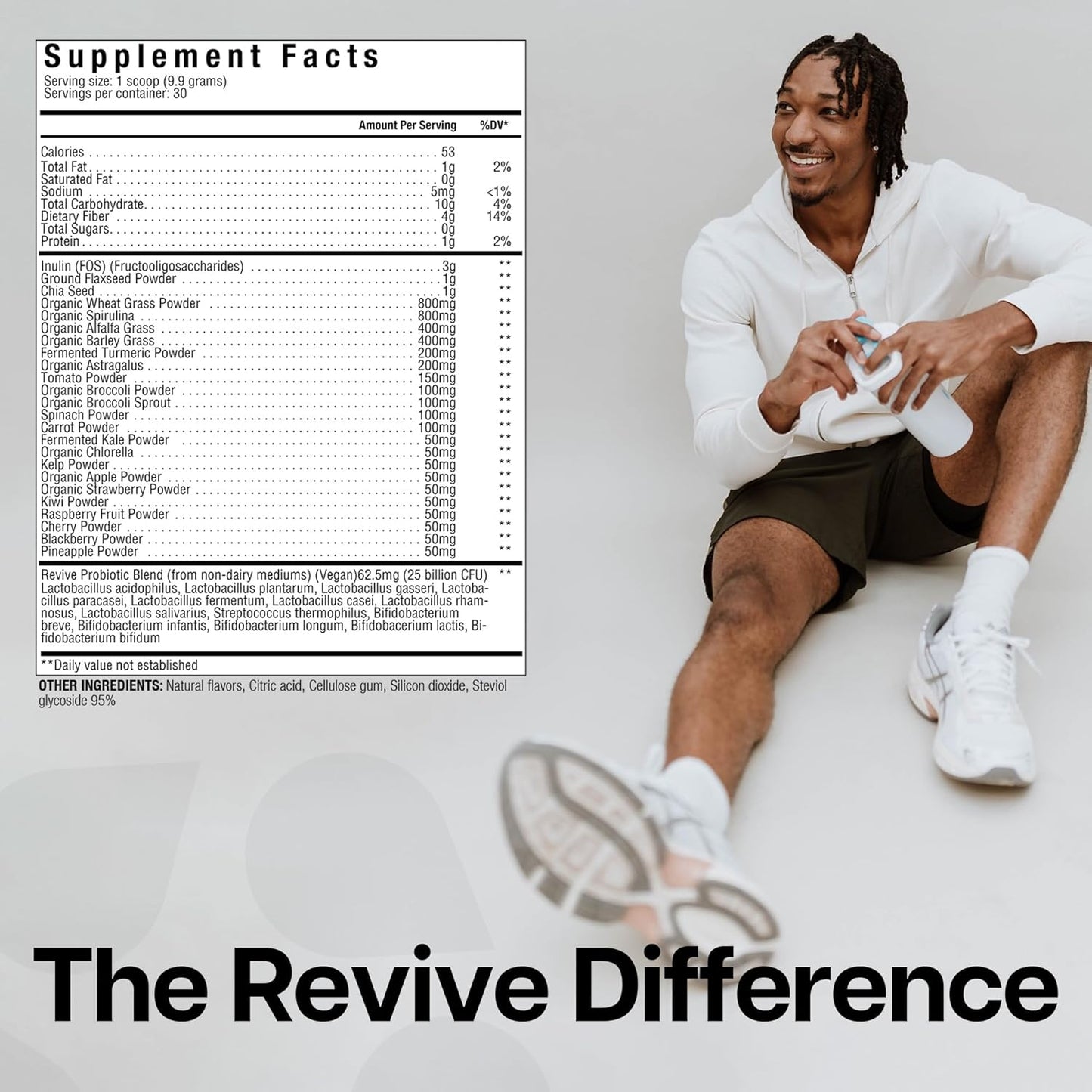 Revive MD Daily Green Powder Superfood (Fresh Berry) - Supergreens Powder to Support Energy Levels - Green Juice That Improves Fiber Intake - Vegetable Supports Digestion and Gut Health