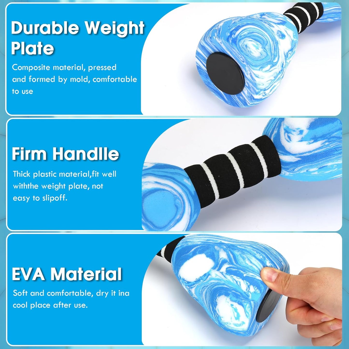 Aquatic Dumbbells, 2PCS Foam Water Weights, Aerobic Exercise Fitness Equipment Dumbbells, Dumbbells Set for Water Aerobics Weight Loss, Pool Fitness, Water Exercise